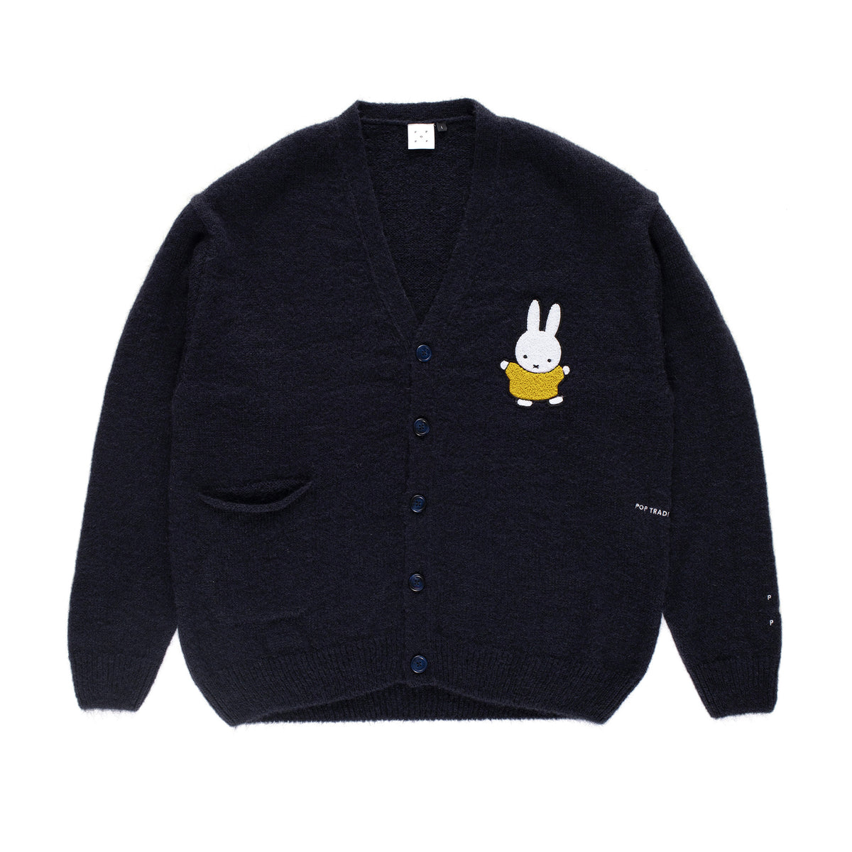 "KNITTED" MOHAIR CARDIGAN (NAVY)
