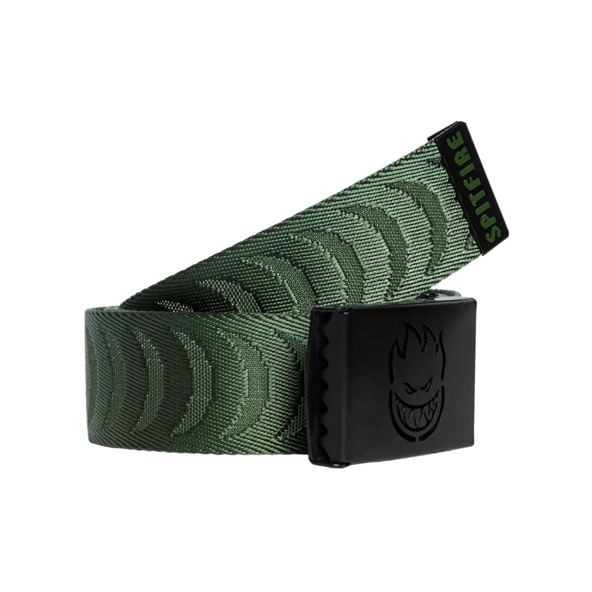 "BIGHEAD CUT OUT CRESCENT" BELT (OLIVE/BLACK)