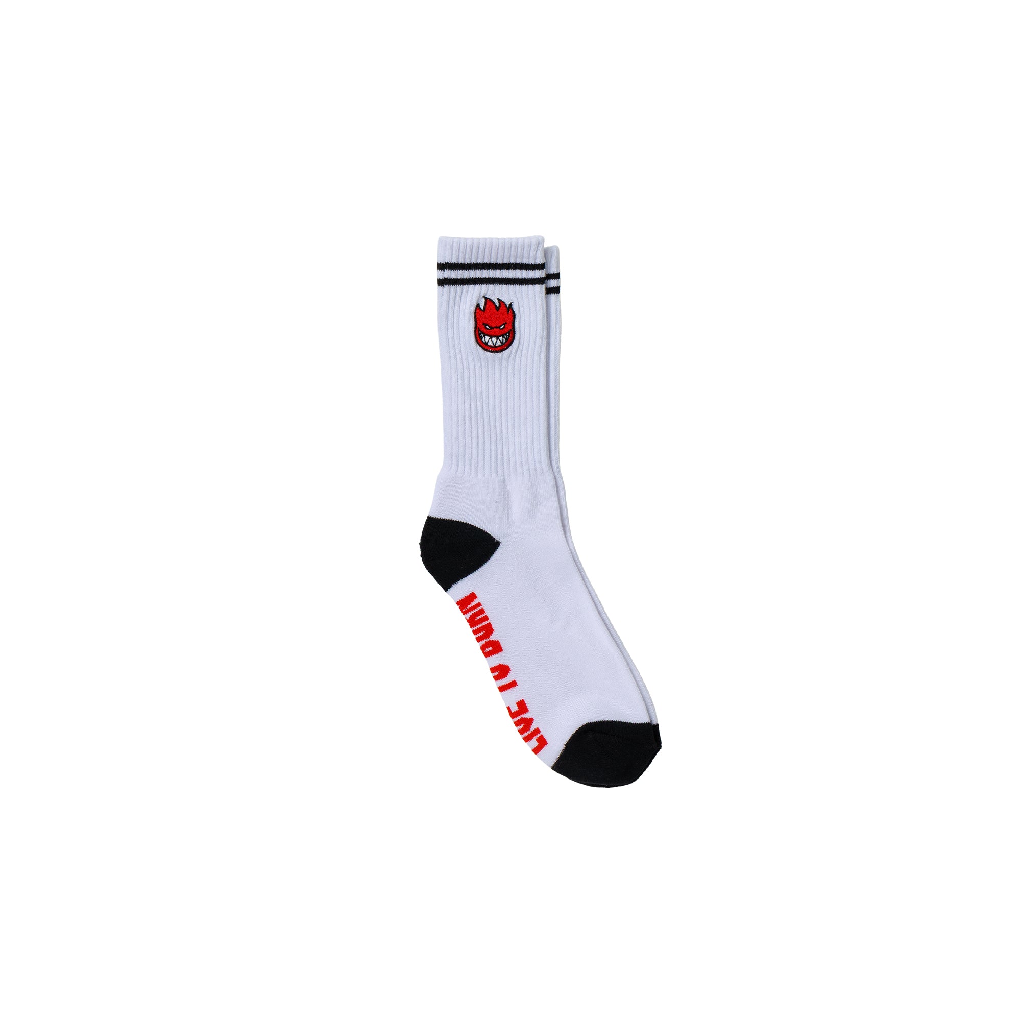 "BIGHEAD FILL" EMBROIDERED SOCKS (WHITE/BLACK/RED)
