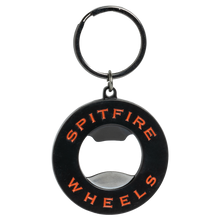Load image into Gallery viewer, SPITFIRE WHEELS - &quot;CLASSIC SWIRL&quot; BOTTLE OPENER KEYCHAIN (BLACK/RED)
