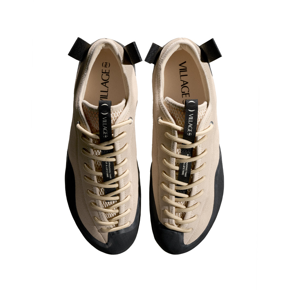 "1.00 PM" SUEDE SHOES (CREAM BEIGE/NATURAL BLACK)-3