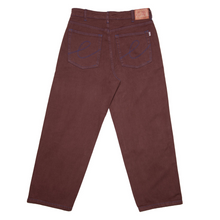 Afbeelding in Gallery-weergave laden, HODDLE - &quot;16 OUNCE&quot; DENIM PANTS (BROWN/BLUE STITCHING)
