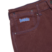 Afbeelding in Gallery-weergave laden, HODDLE - &quot;16 OUNCE&quot; DENIM PANTS (BROWN/BLUE STITCHING)
