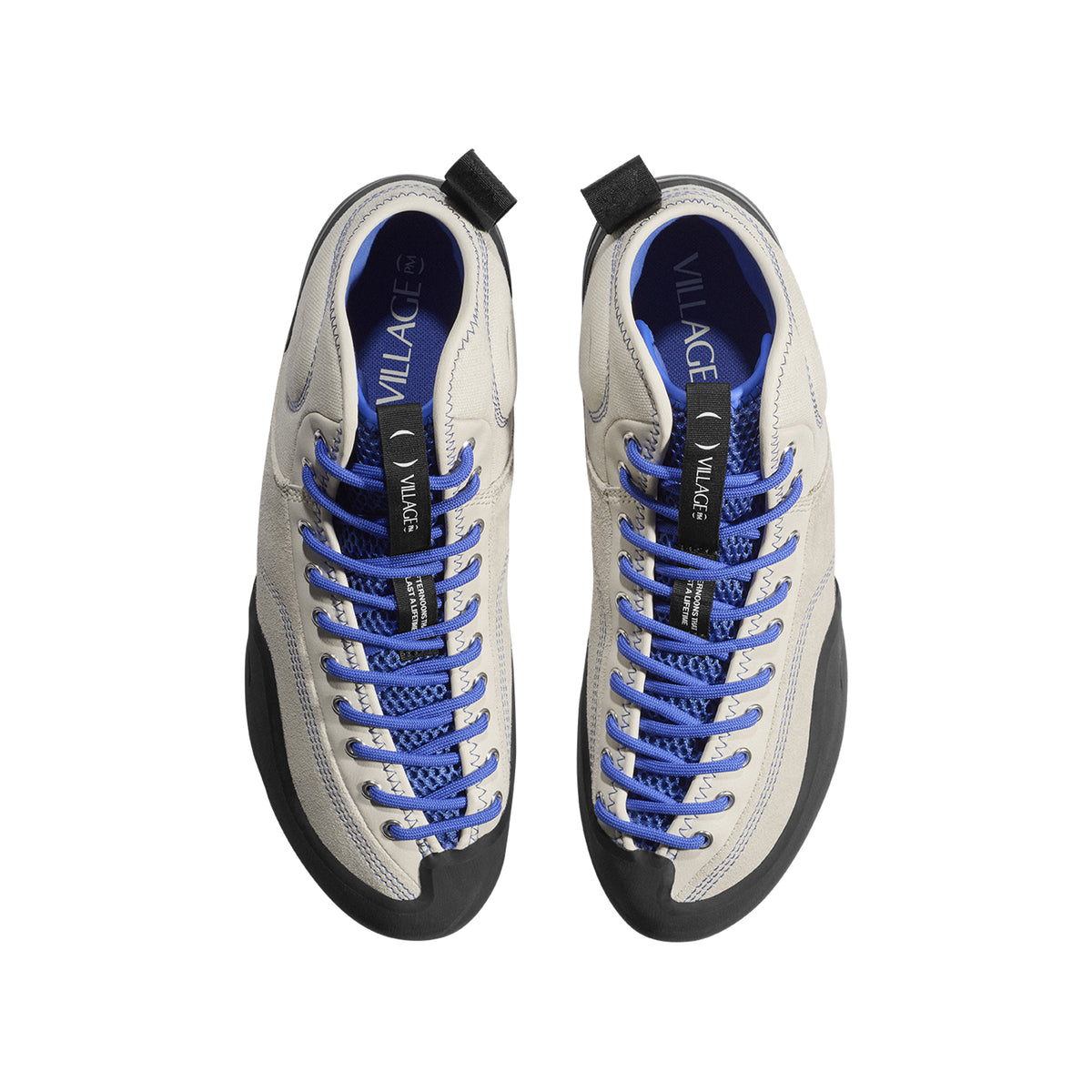 "1.00 PM MID" SUEDE/CANVAS SHOES (CREAM BLUE/NATURAL BLACK)-3