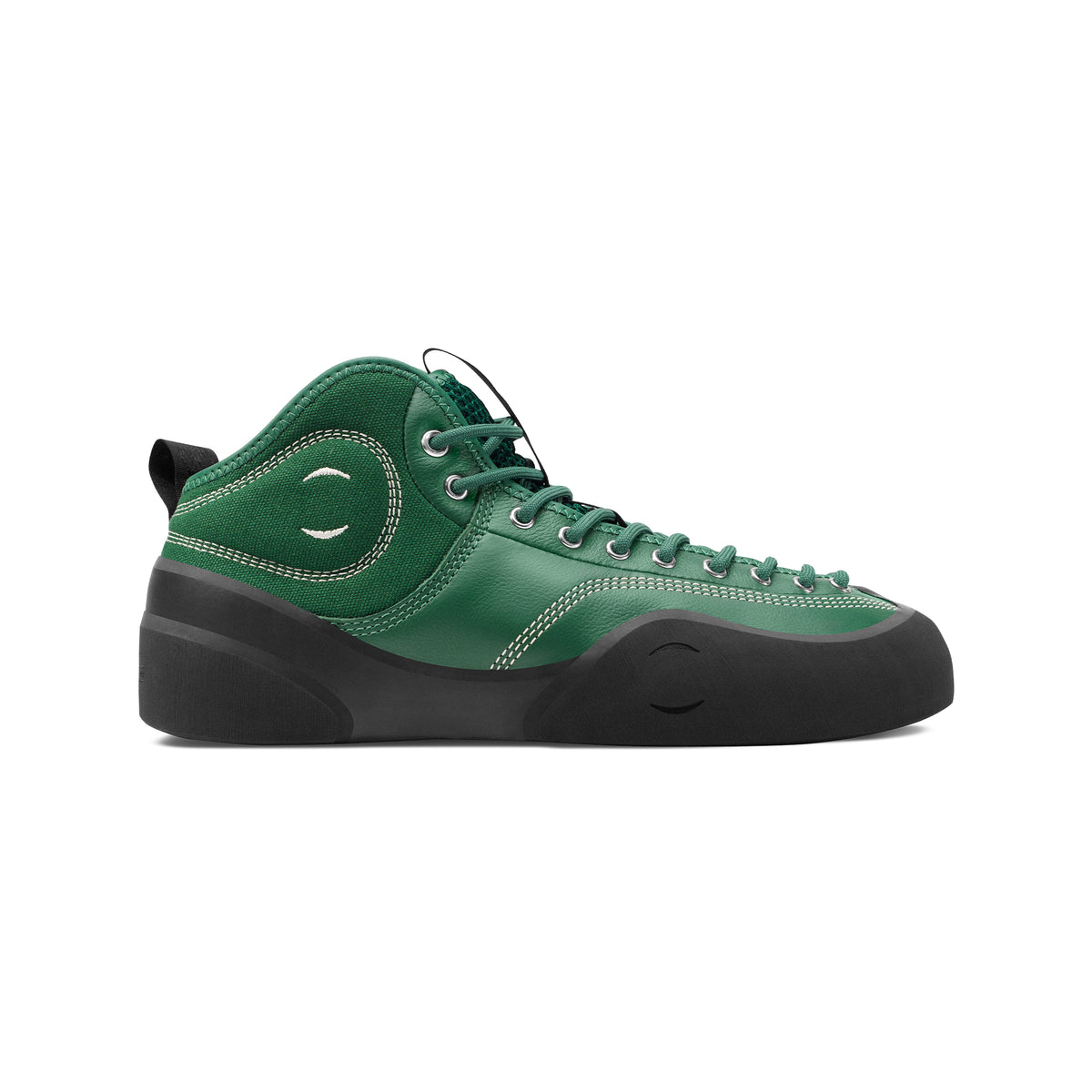 "1.00 PM MID" LEATHER/CANVAS SHOES (GREEN/NATURAL BLACK)-1