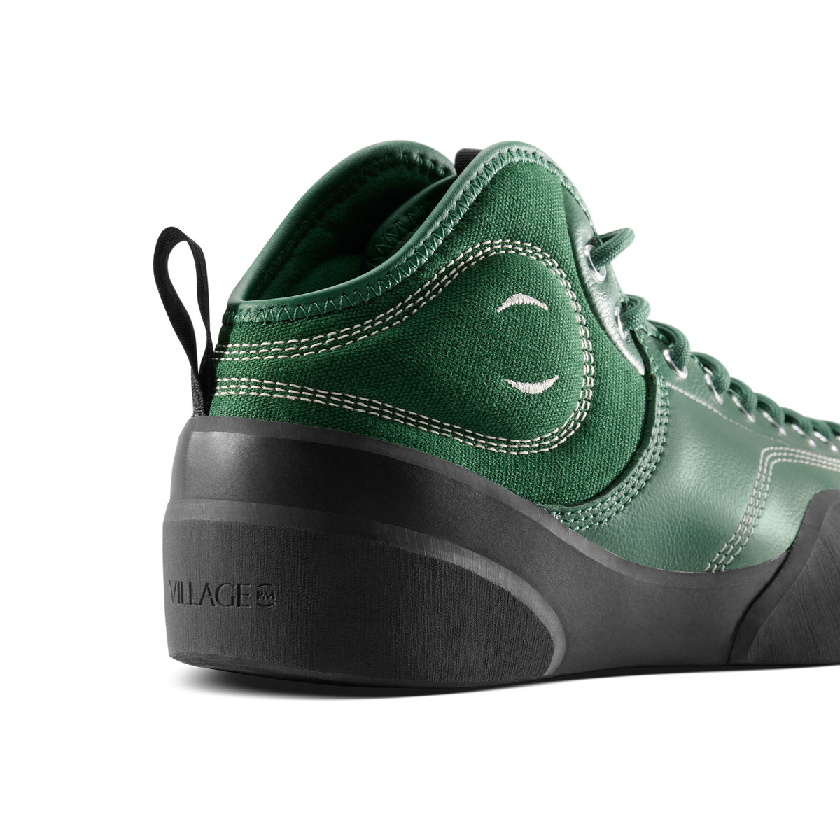 "1.00 PM MID" LEATHER/CANVAS SHOES (GREEN/NATURAL BLACK)-4