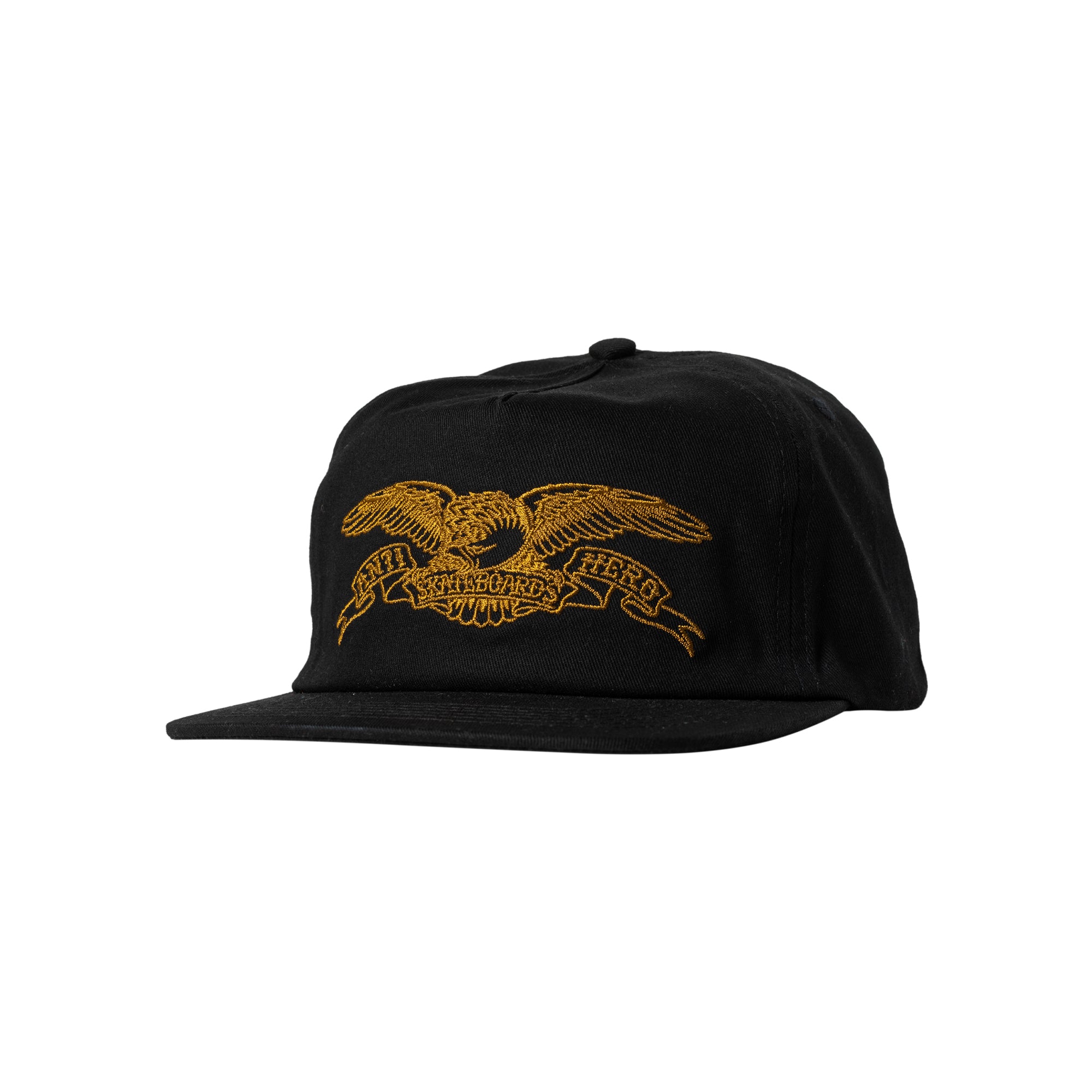 "BASIC EAGLE" SNAPBACK HAT (BLACK/GOLD)-1