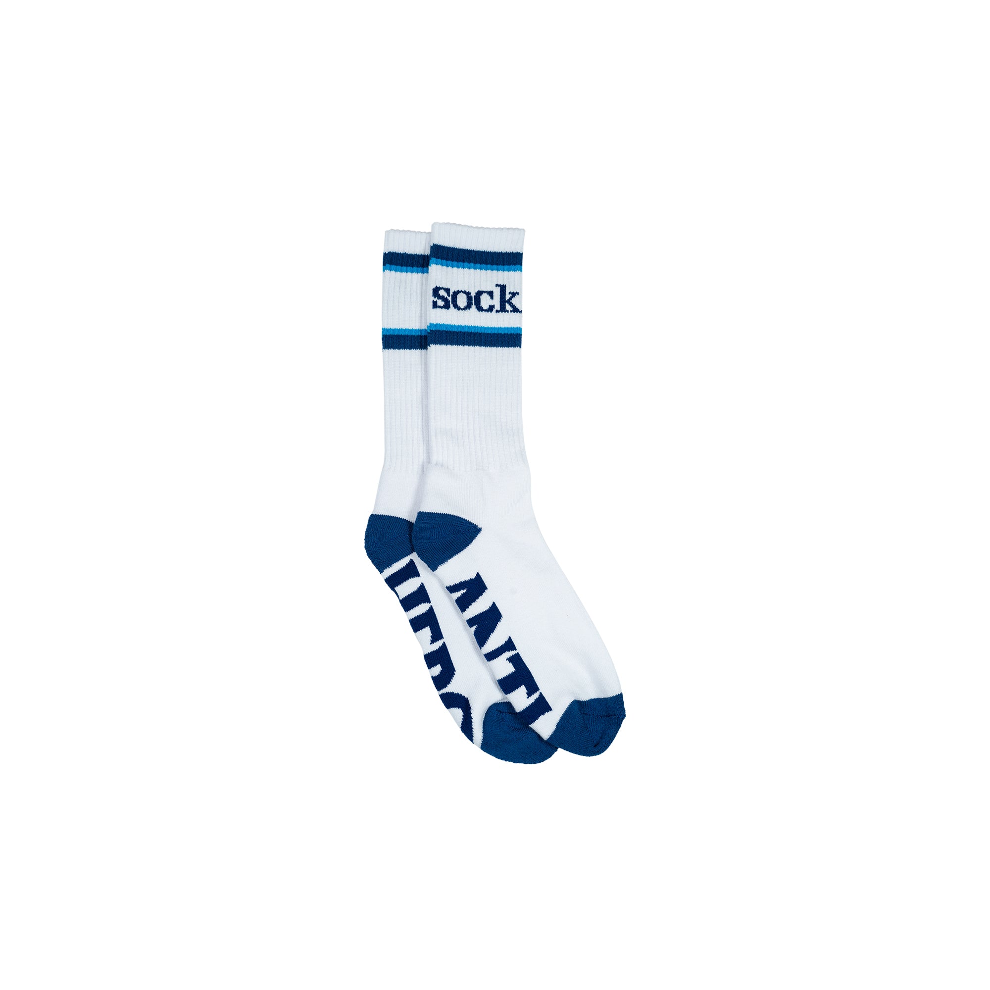 "SOCK" SOCKS (WHITE/NAVY/CYAN)-1