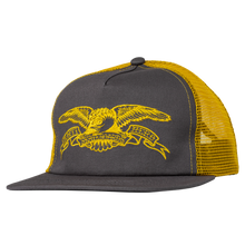 Load image into Gallery viewer, ANTI HERO - &quot;BASIC EAGLE&quot; TRUCKER SNAPBACK (GREY/GOLD)
