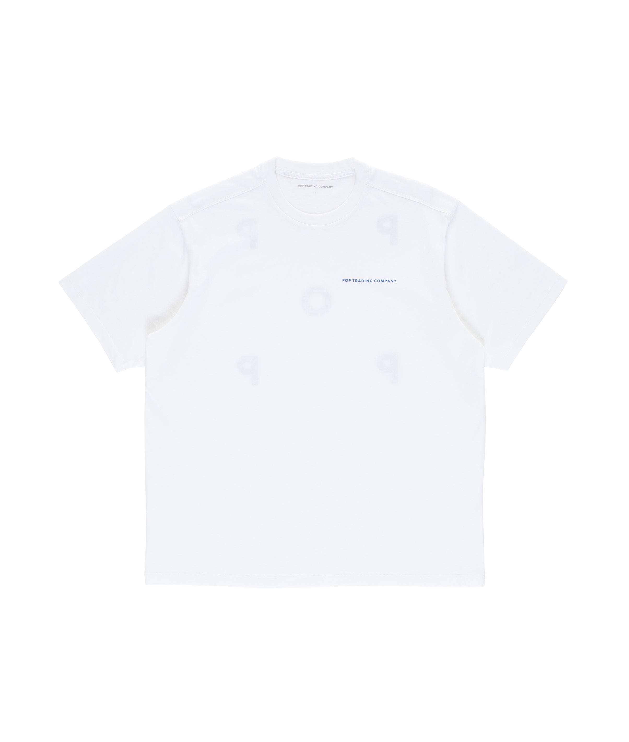 POP TRADING CO. - "LOGO" T-SHIRT (WHITE/DUTCH BLUE)