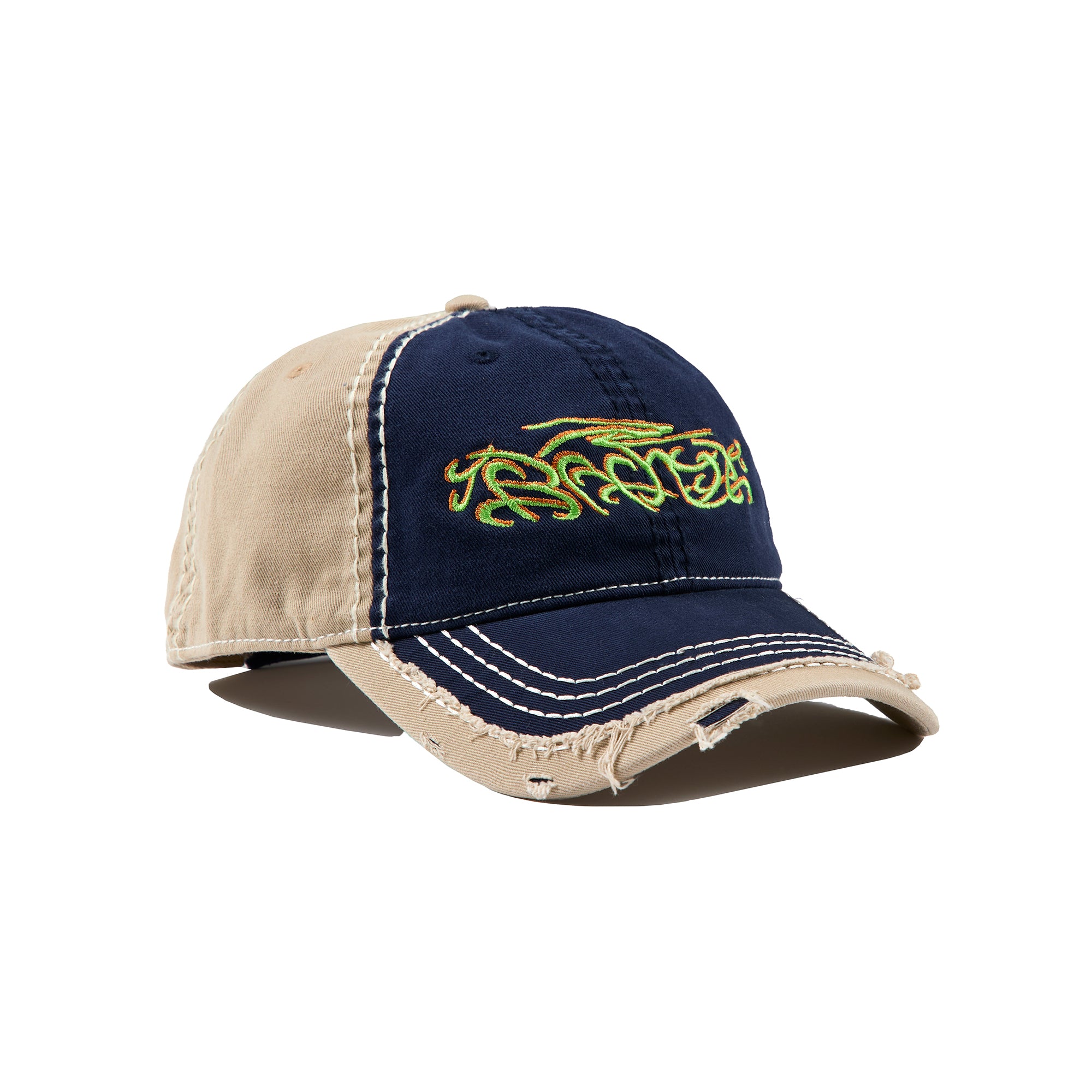 "MADNESS" HAT (DISTRESSED NAVY/BEIGE)