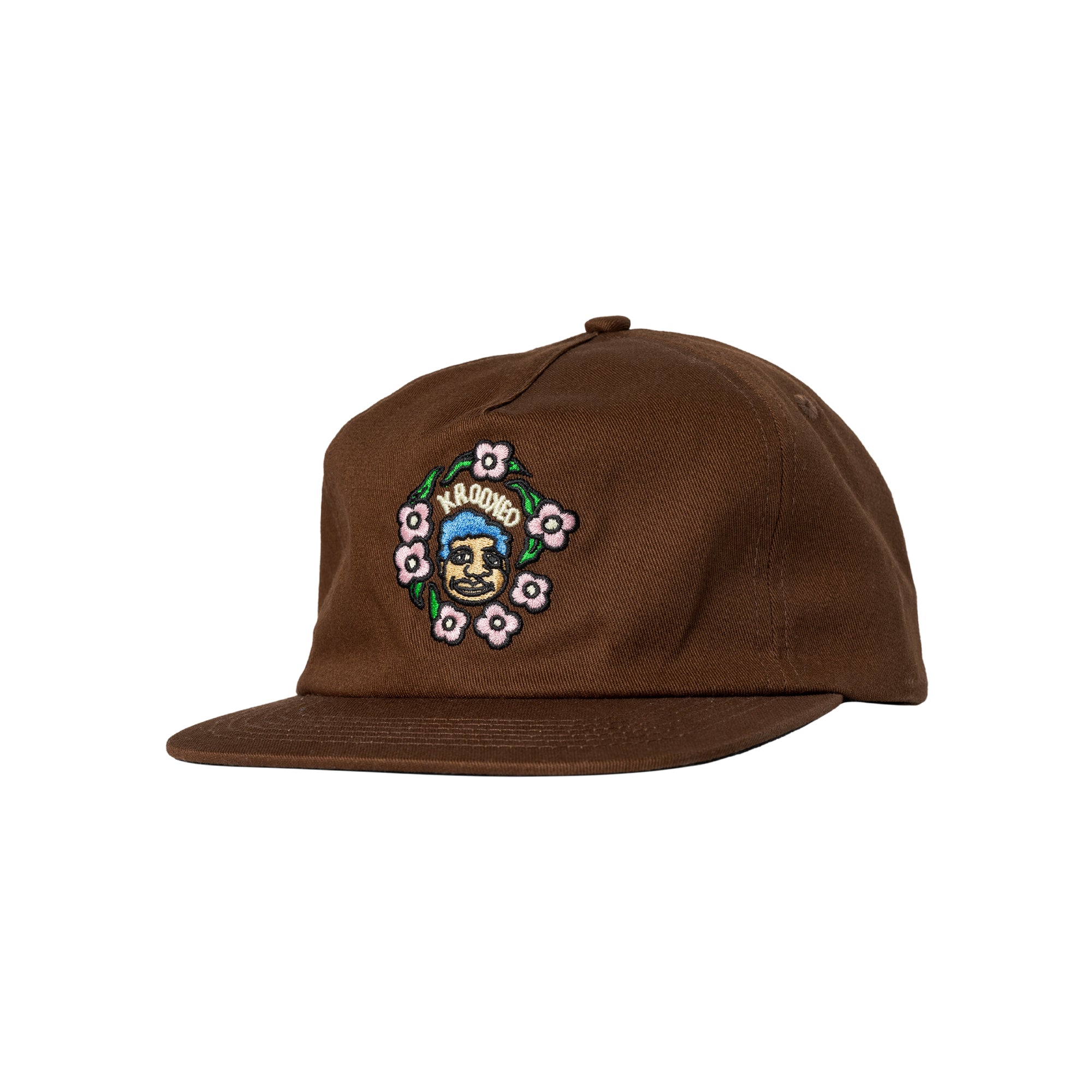 "SWEATPANTS" SNAPBACK HAT (BROWN)-1