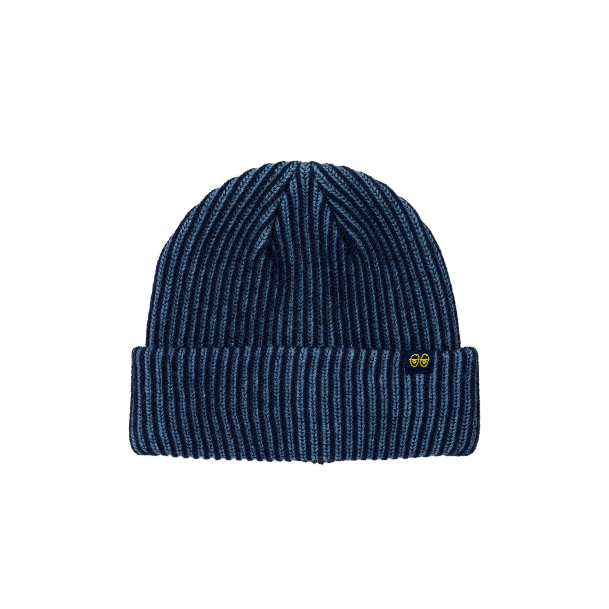 "EYES CLIP" CUFF BEANIE (NAVY/BLUE/YELLOW)