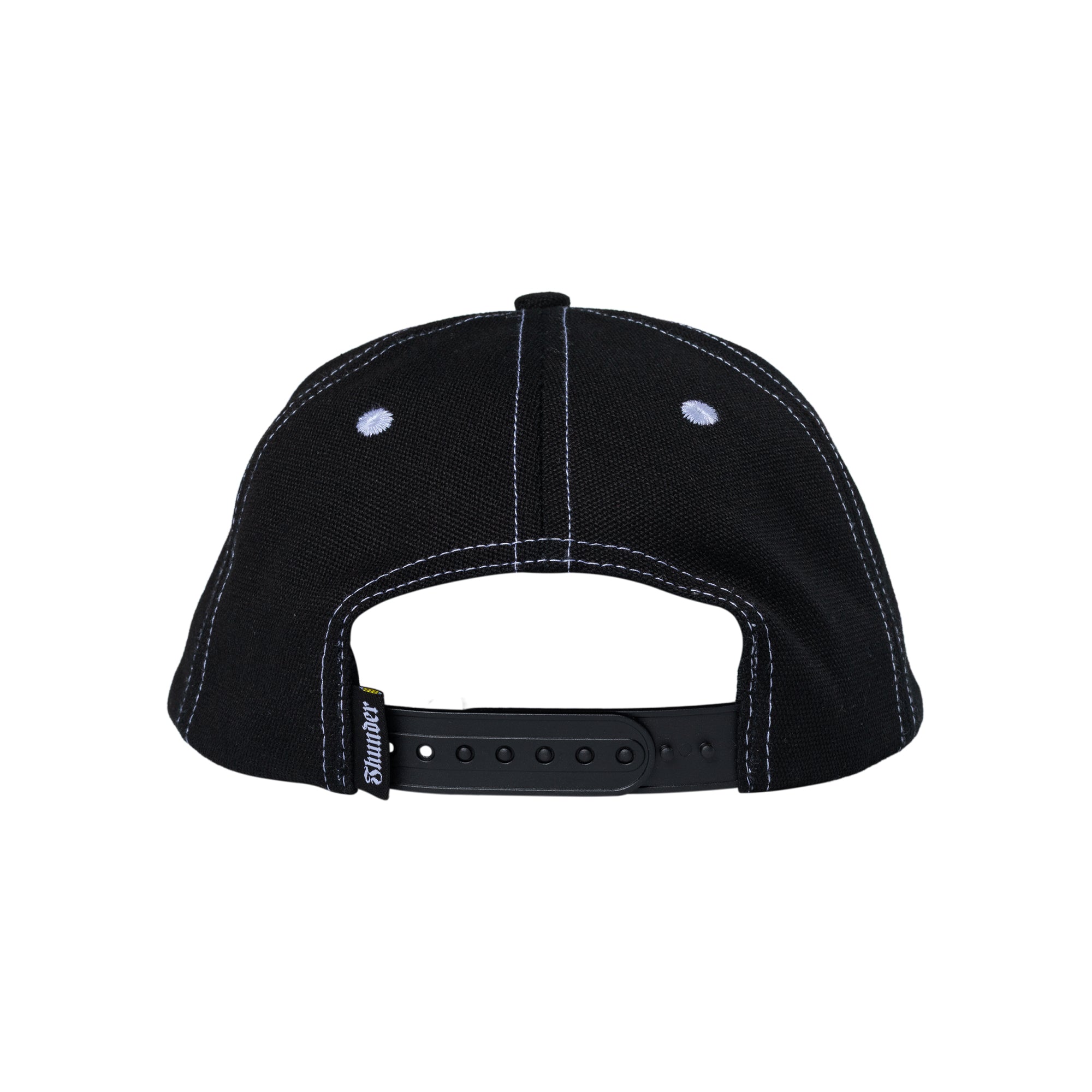 "VERTEBRAE SCRIPT" SNAPBACK HAT (BLACK/BLACK/WHITE)