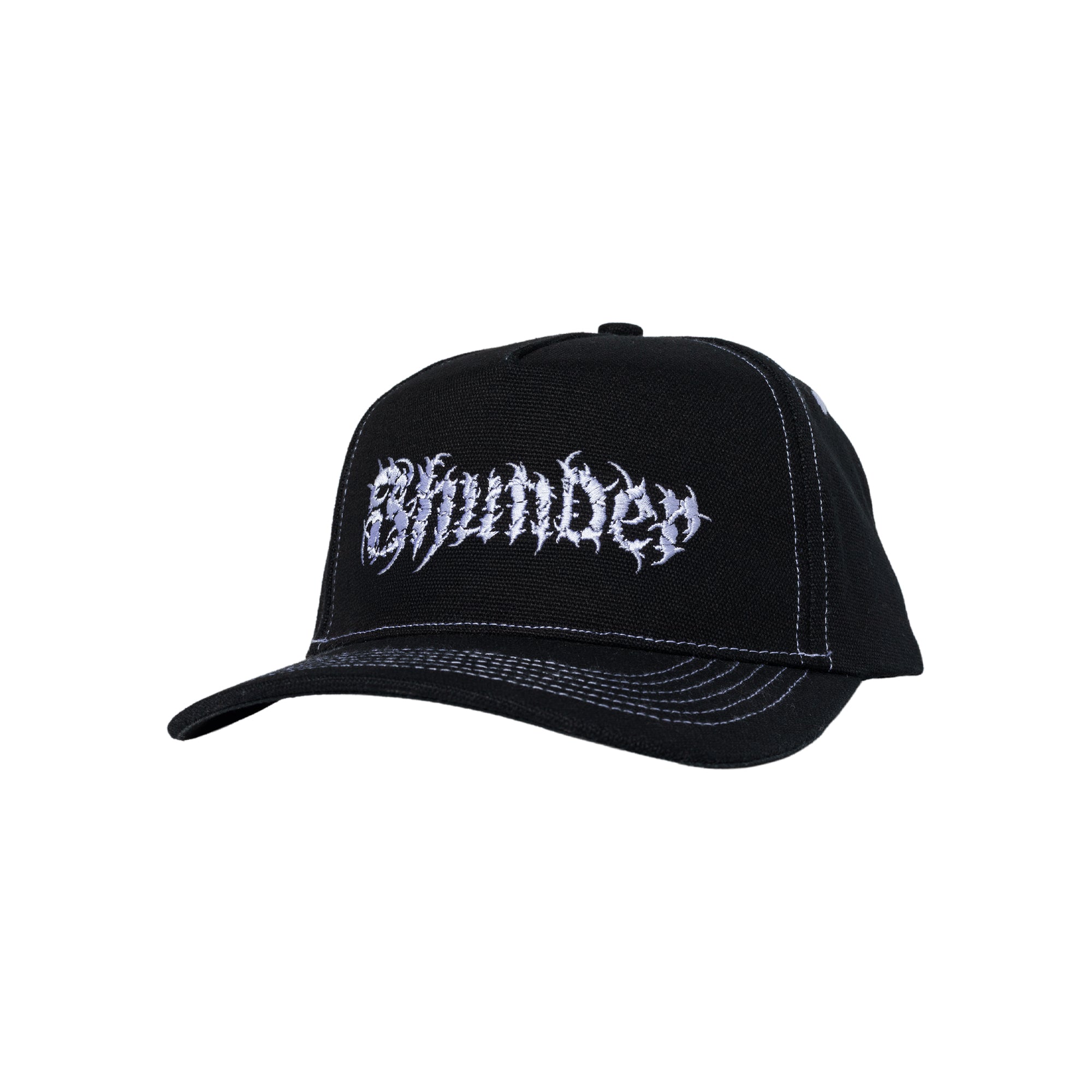 "VERTEBRAE SCRIPT" SNAPBACK HAT (BLACK/BLACK/WHITE)