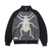 Afbeelding in Gallery-weergave laden, BUTTER GOODS - &quot;BEETLE&quot; ZIP-THRU KNIT SWEATER (BLACK)
