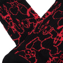 Afbeelding in Gallery-weergave laden, CLASSIC GRIPTAPE - &quot;CONFUSED CHARACTER&quot; SOCKS (BLACK/RED)

