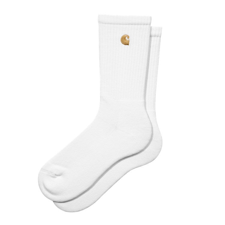 "CHASE" SOCKS (WHITE/GOLD)-1