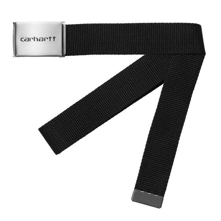 "CLIP" CHROME BELT (BLACK)