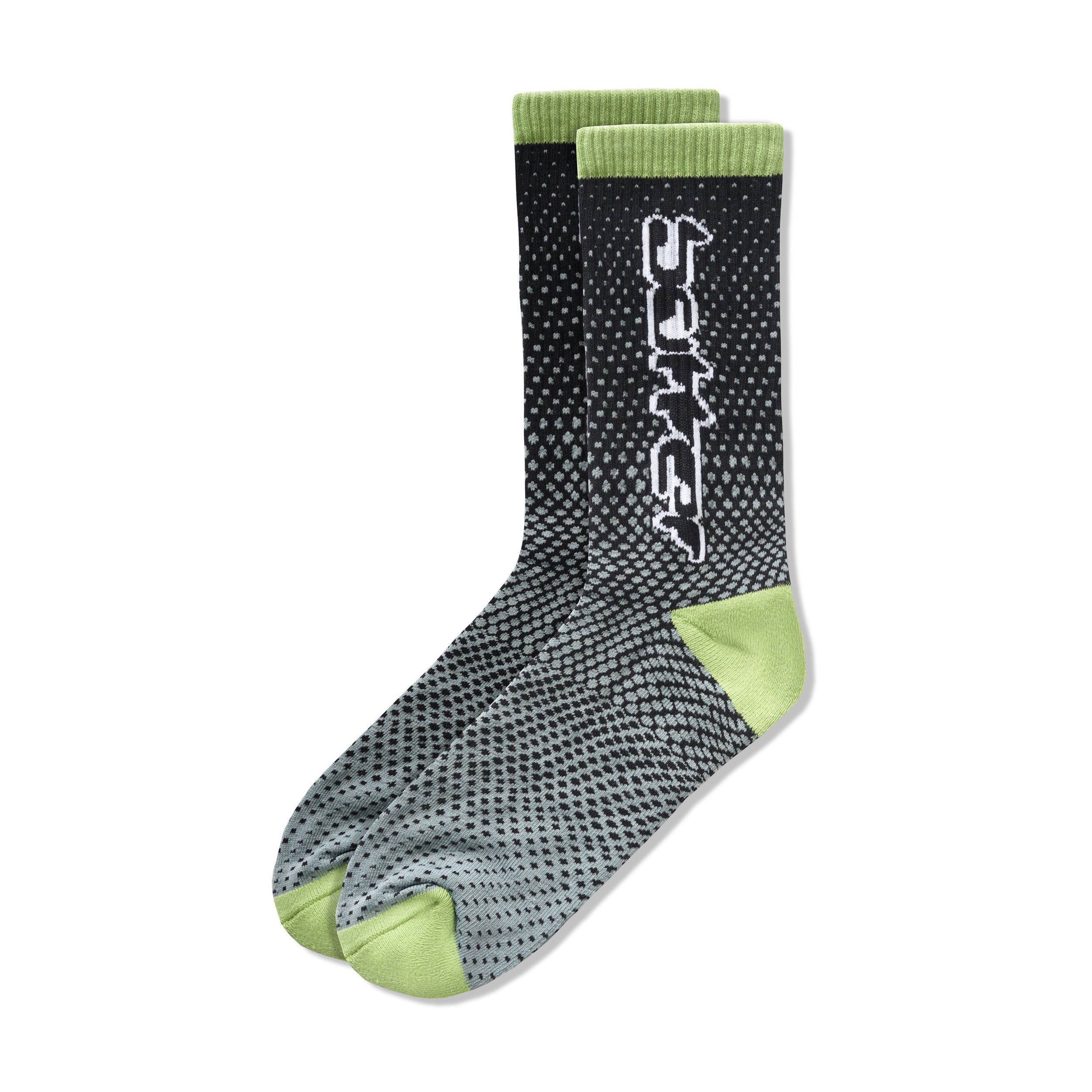 "COROSSIVE" SOCKS (BLACK/LIME)
