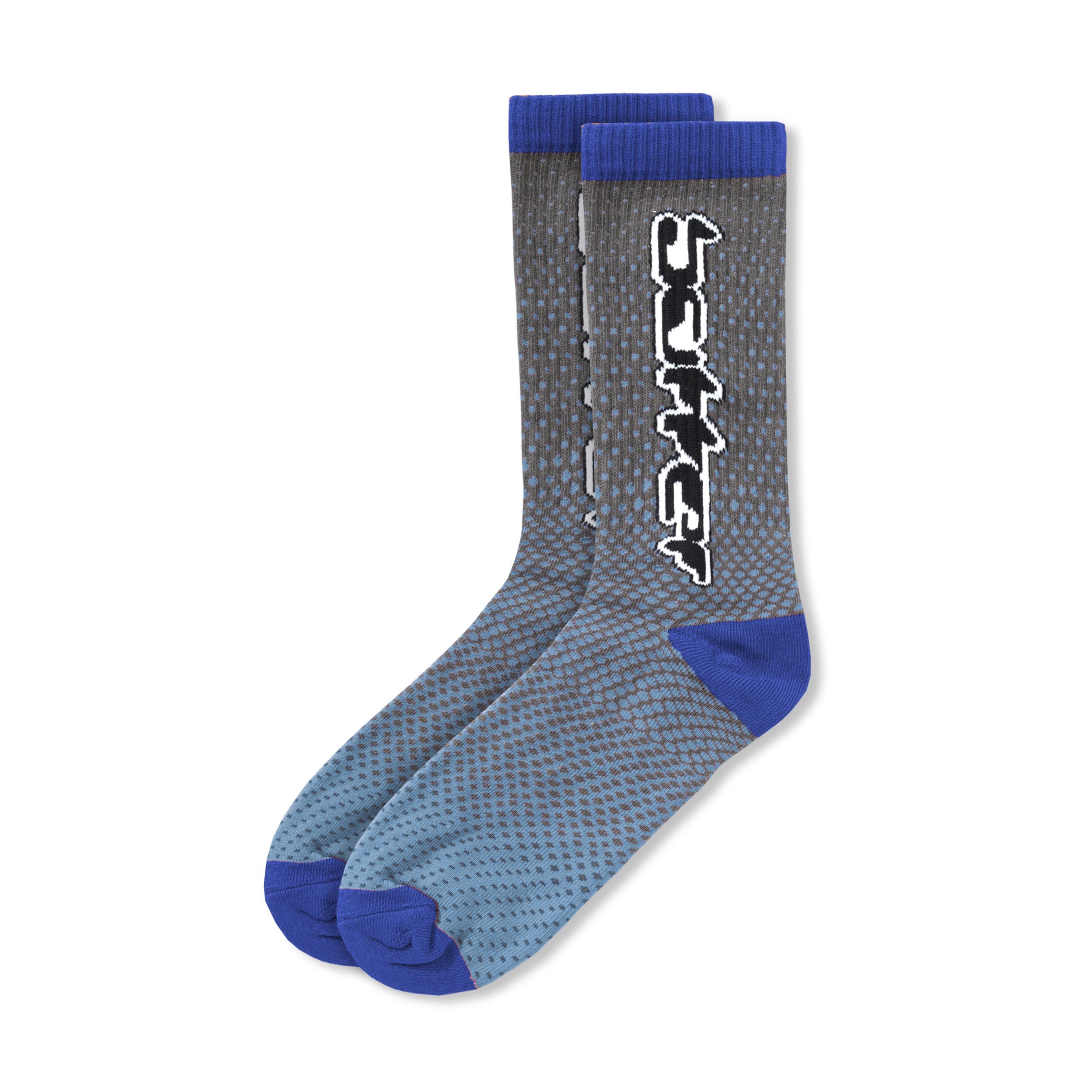 "CORROSIVE" SOCKS (GREY/BLUE)