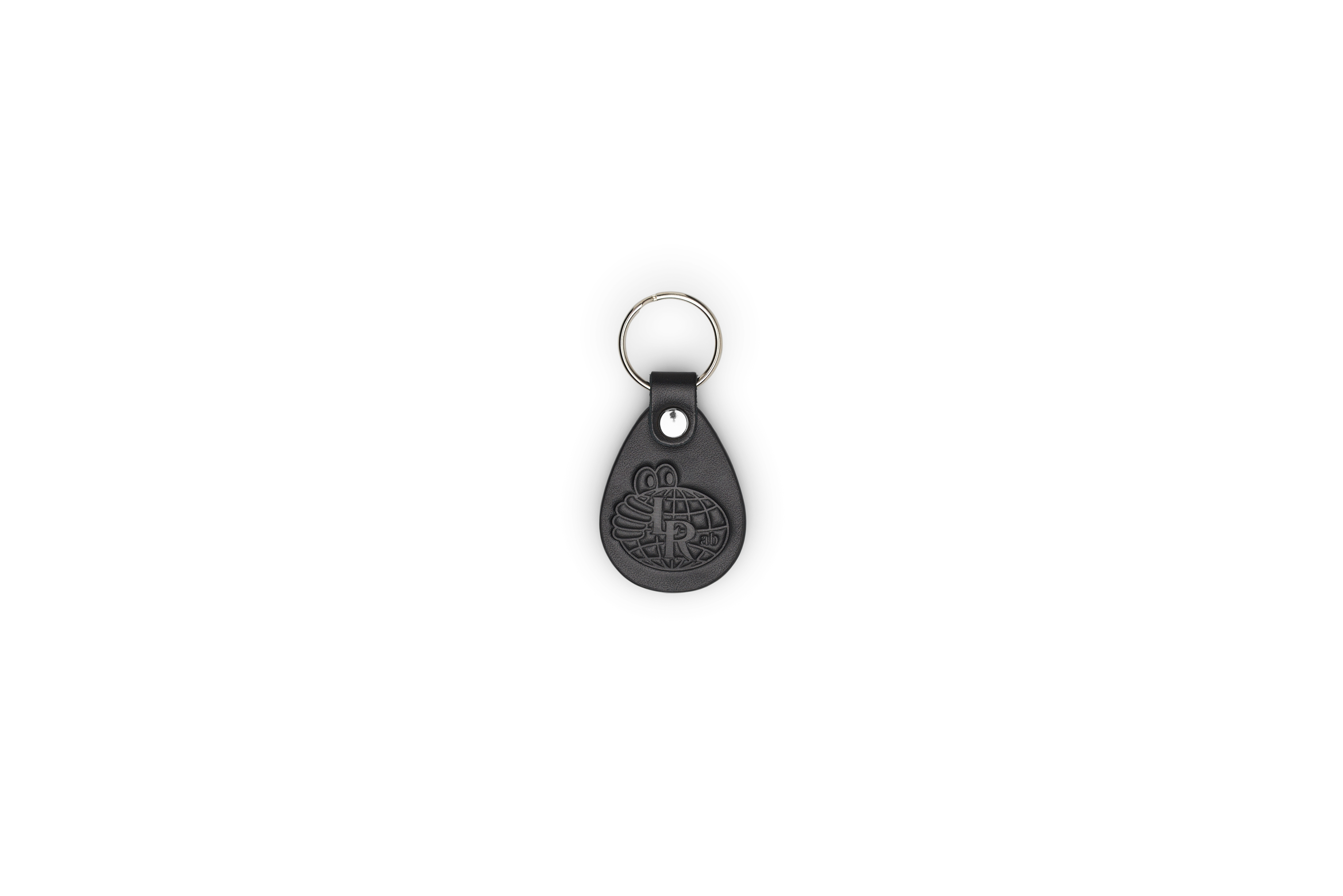 "DROP" LEATHER KEY RING (BLACK)