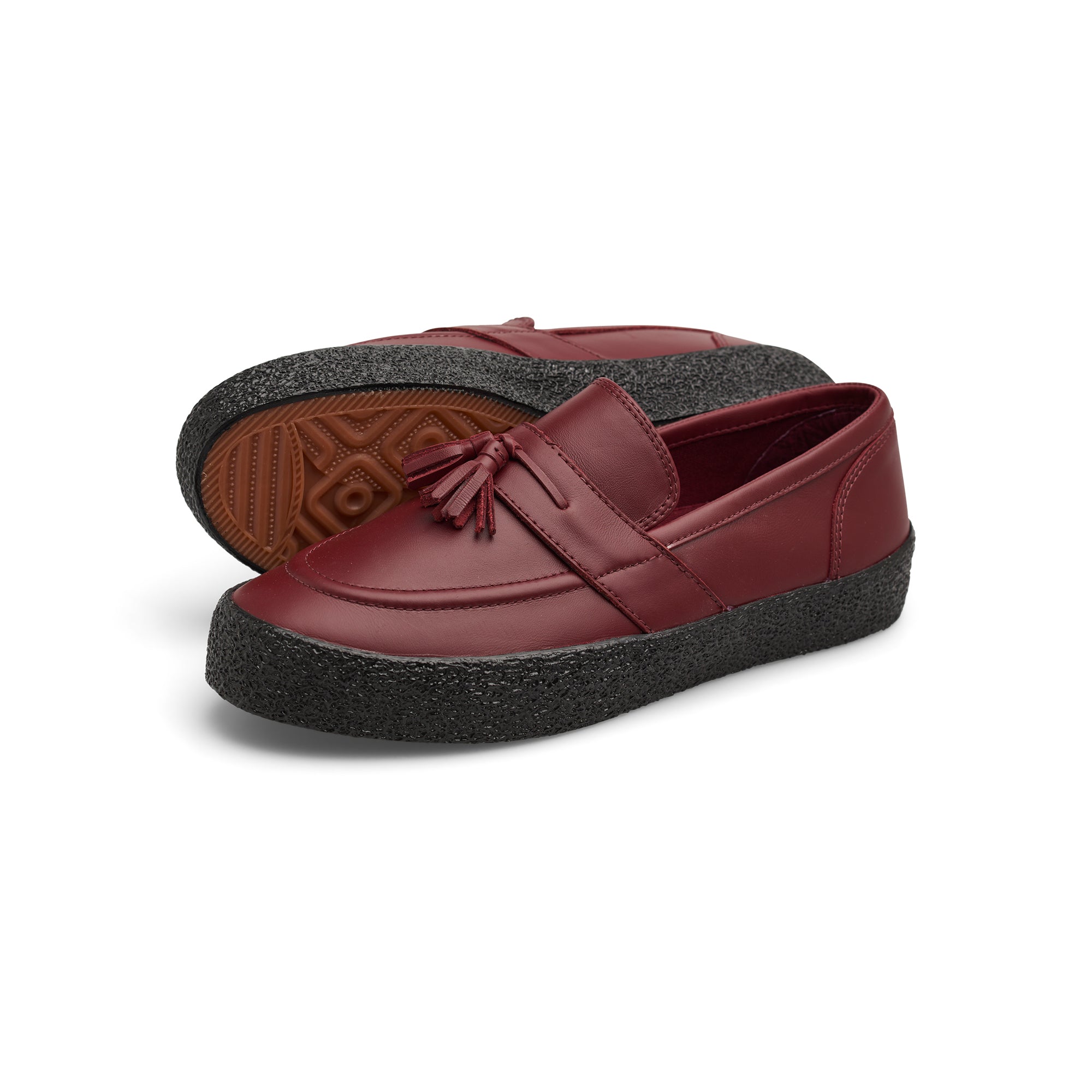 "VM005" LEATHER LOAFER SHOES (OXBLOOD RED/BLACK)