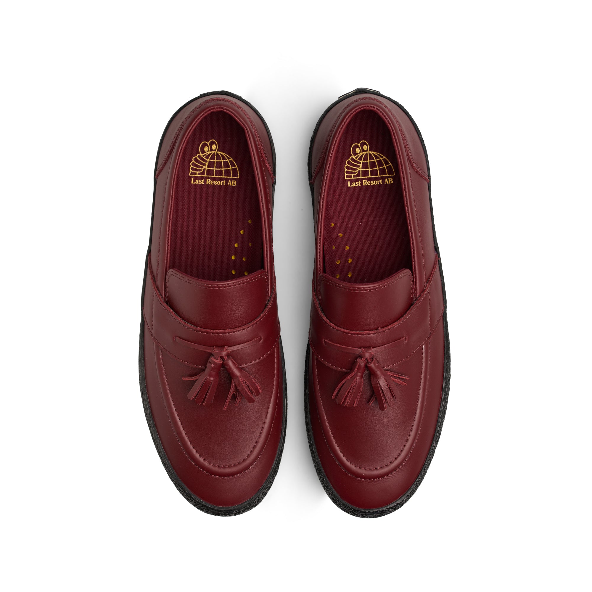 "VM005" LEATHER LOAFER SHOES (OXBLOOD RED/BLACK)-3