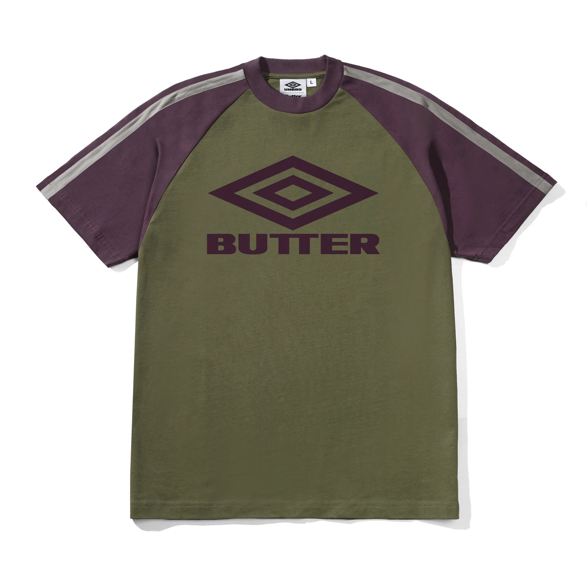 "DIAMOND LOGO" RAGLAN T-SHIRT (ARMY/EGGPLANT)-1
