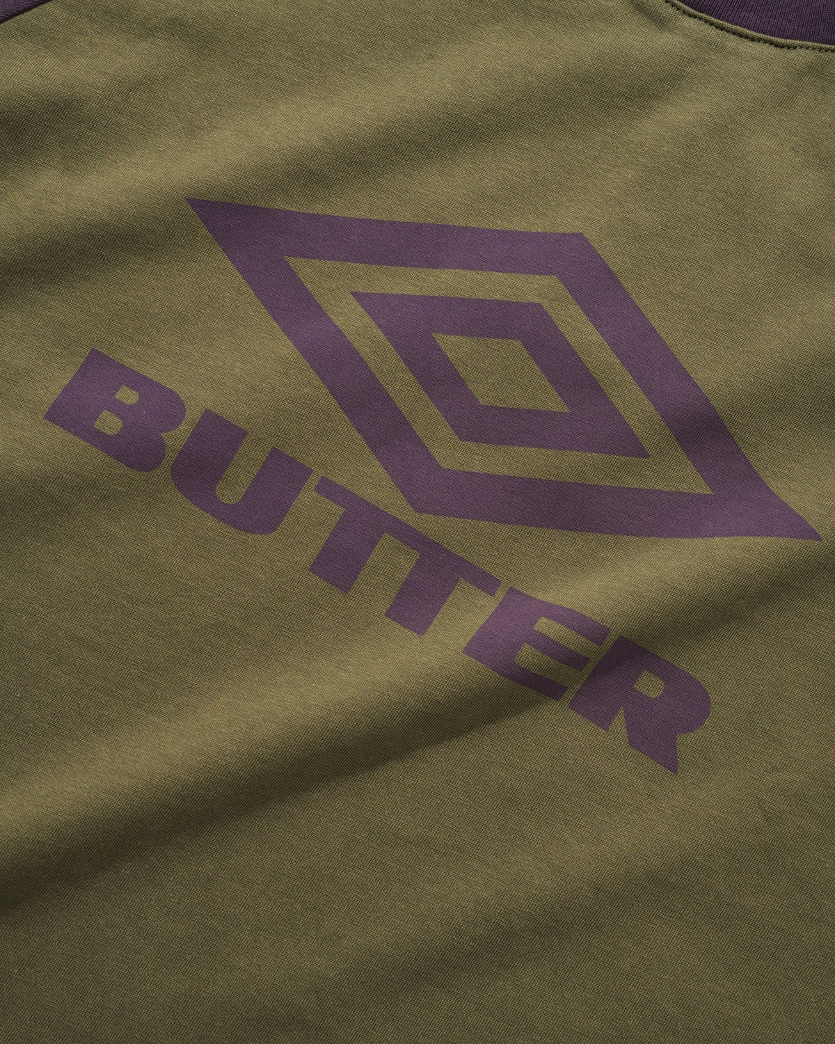 "DIAMOND LOGO" RAGLAN T-SHIRT (ARMY/EGGPLANT)-2