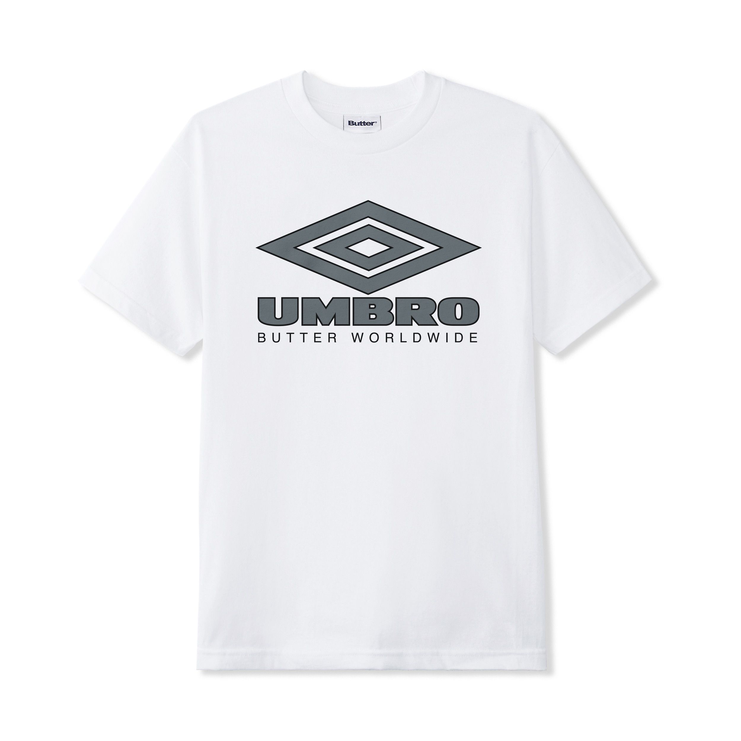 BUTTER GOODS X UMBRO - "DIAMOND LOGO" T-SHIRT (WHITE)-1
