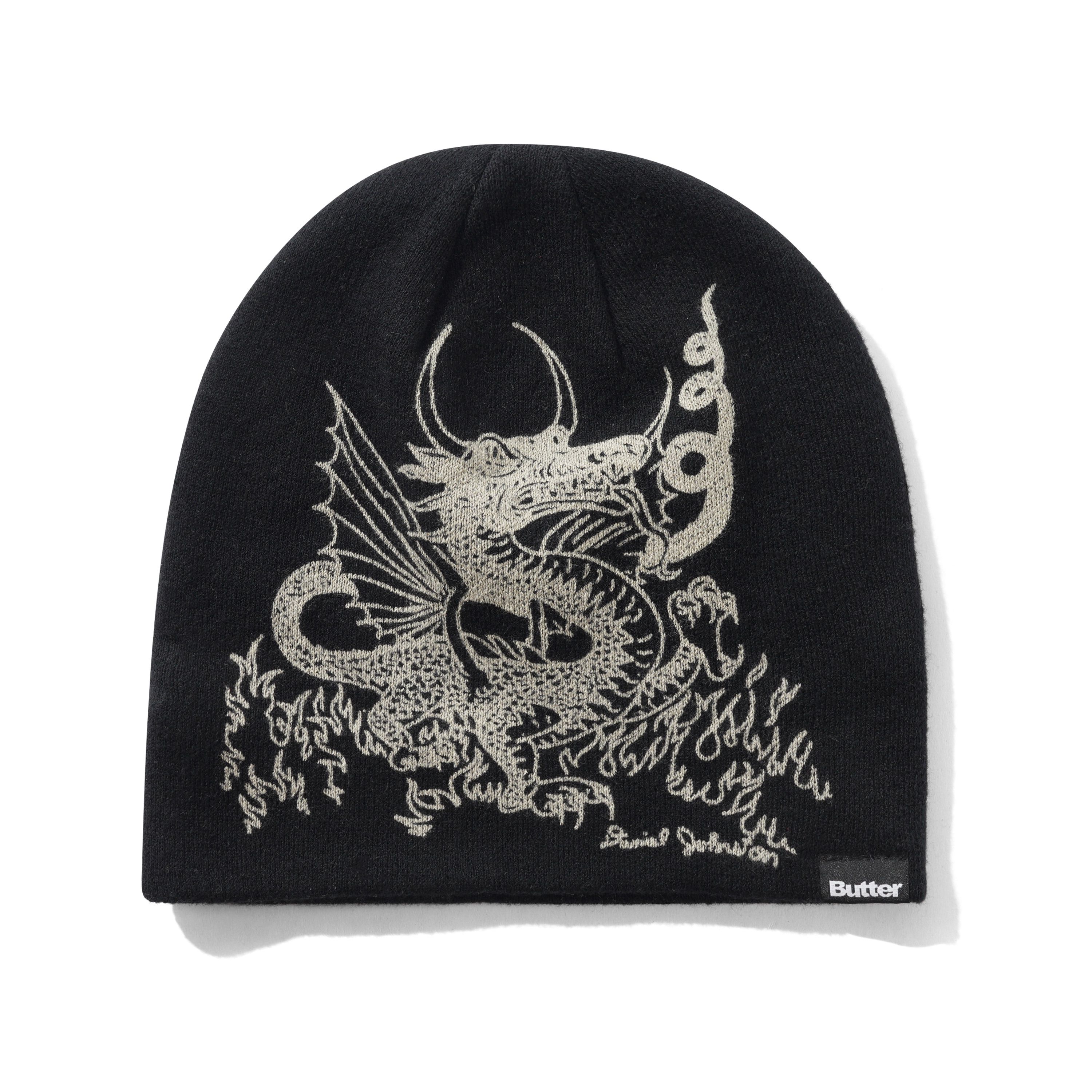 "DRAGON" SKULLY BEANIE (BLACK)