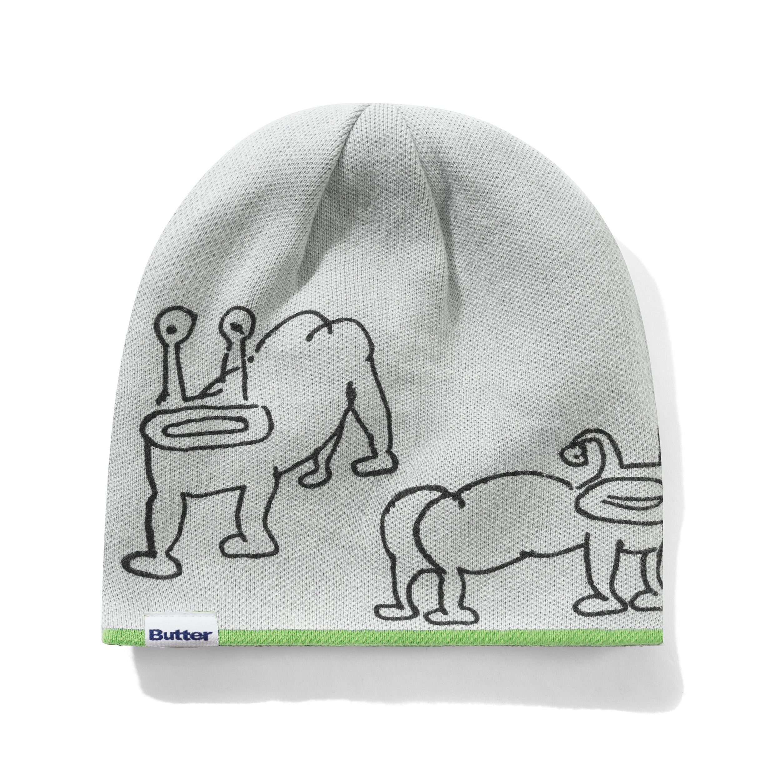 "FROG" REVERSIBLE SKULLY BEANIE (LIME/GREY)