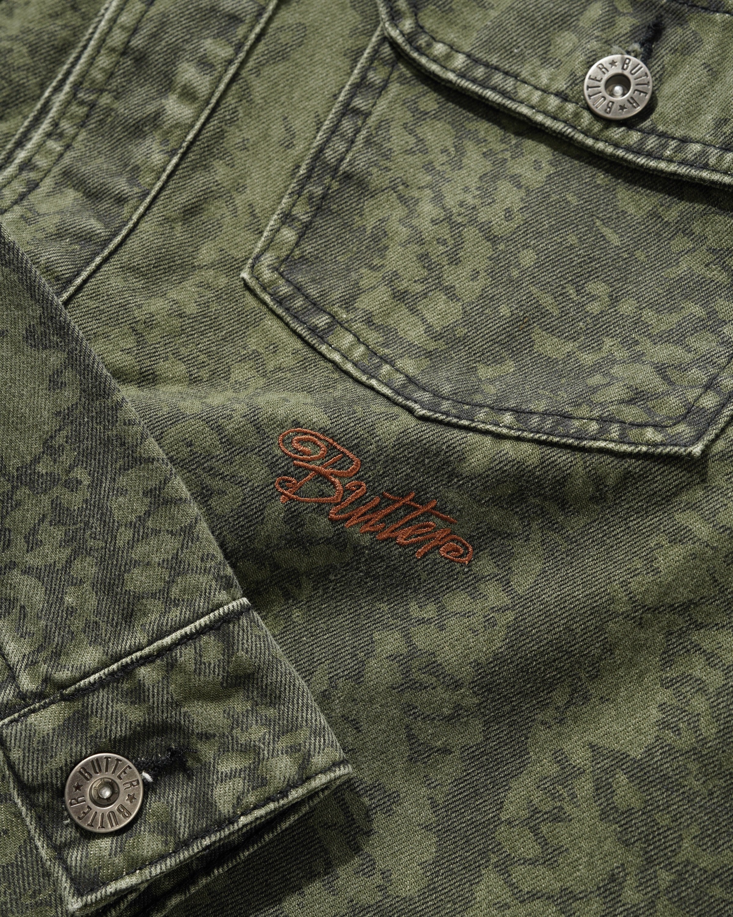 "GARAGE" DENIM JACKET (LOWLAND CAMO)-3