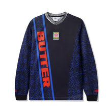 Carica l&#39;immagine nel visualizzatore di Gallery, BUTTER GOODS X UMBRO - &quot;GOALIE&quot; LONGSLEEVE JERSEY (BLACK/BLUE)
