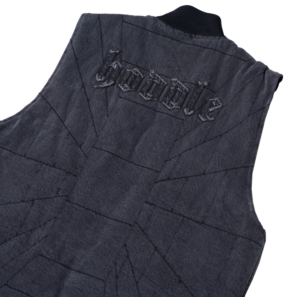 "ZIP UP" CARPENTER VEST (BLACK)-6