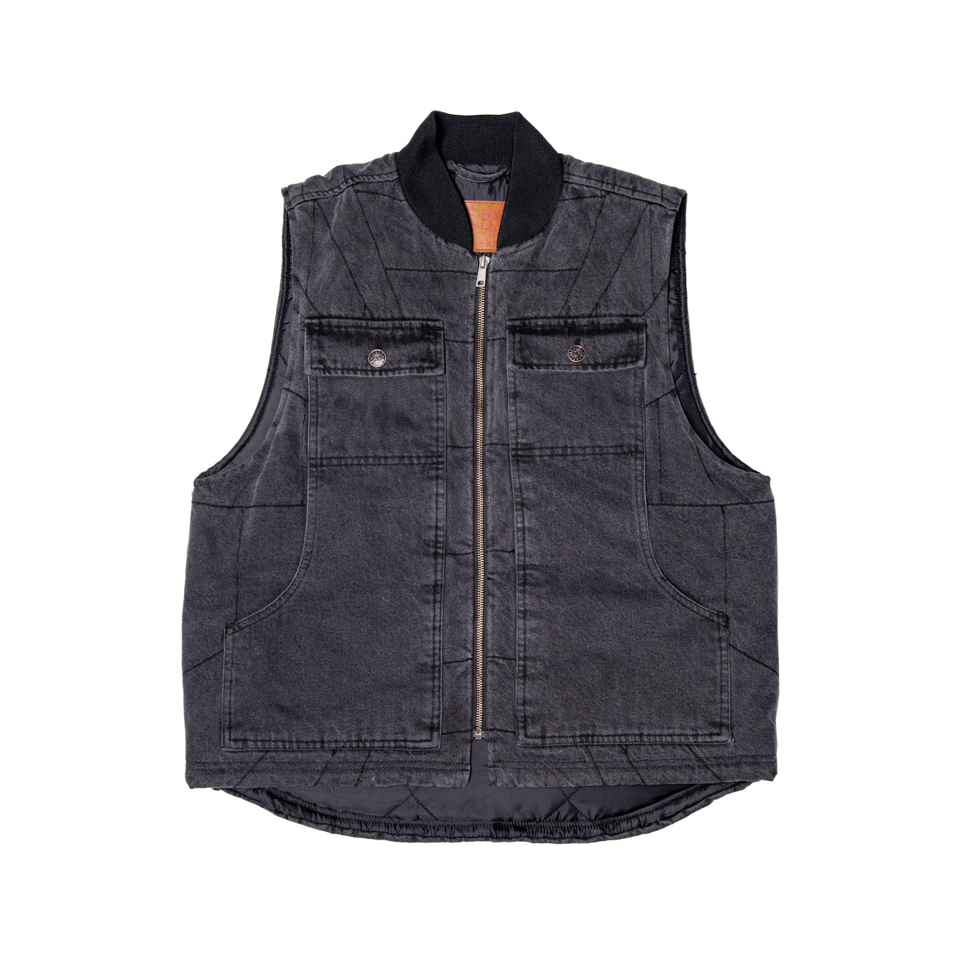HODDLE - "ZIP UP" CARPENTER VEST (BLACK)