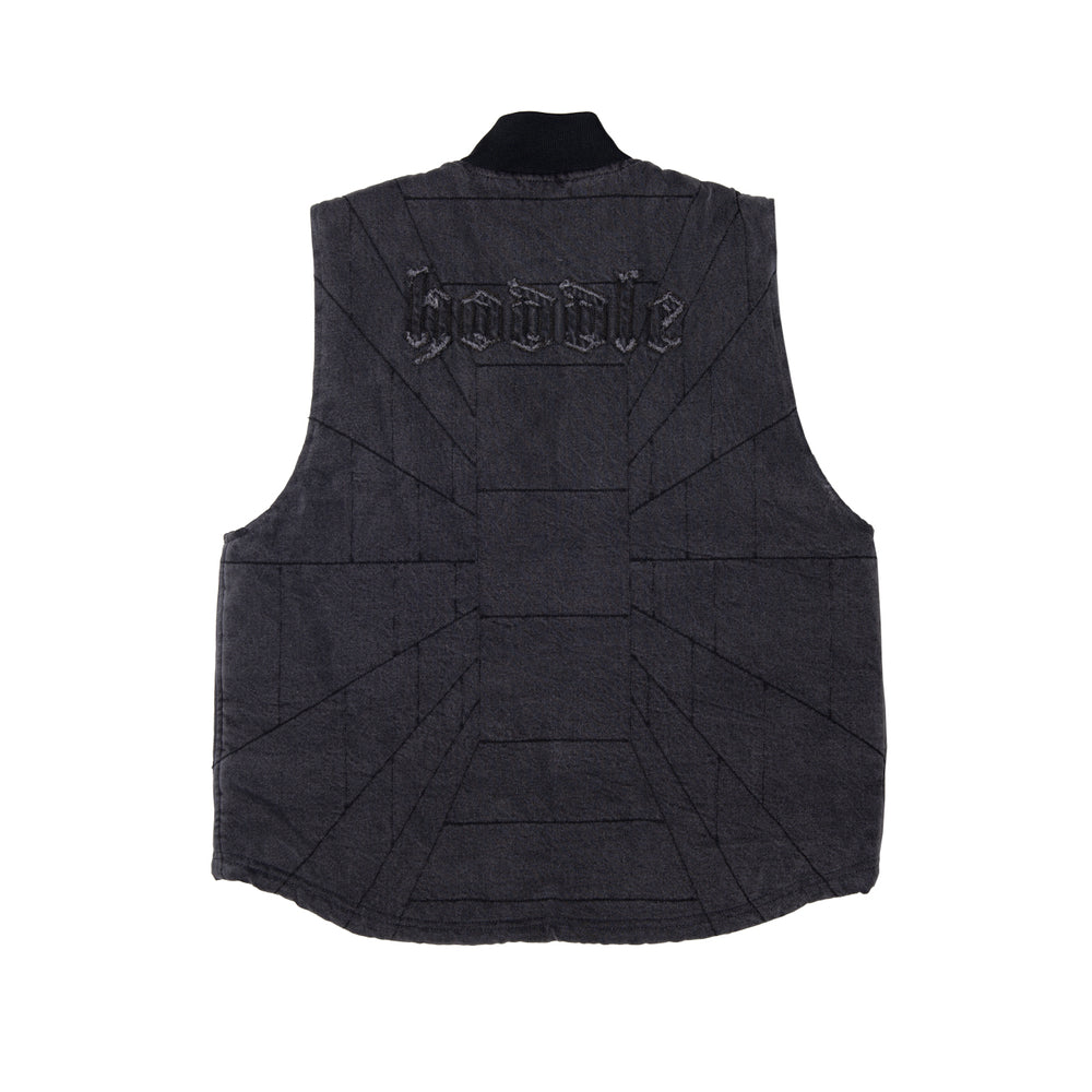 HODDLE - "ZIP UP" CARPENTER VEST (BLACK)