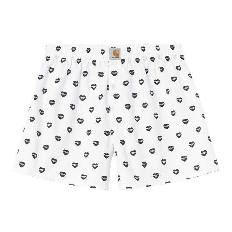 "COTTON" POPLIN BOXER SHORTS (HEART PRINT/WHITE)