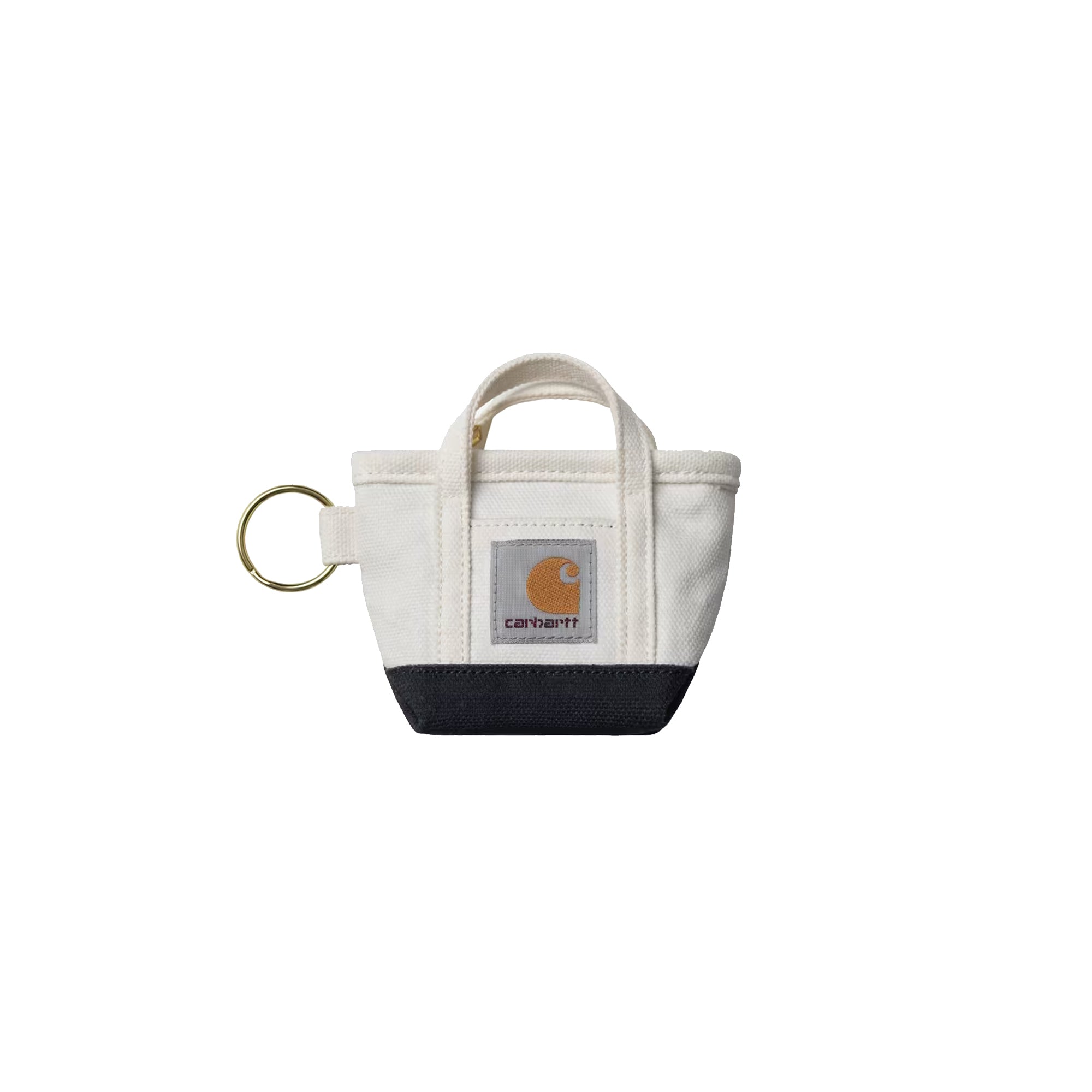 "MINI TOTE BAG" KEYCHAIN (NATURAL/BLUE)