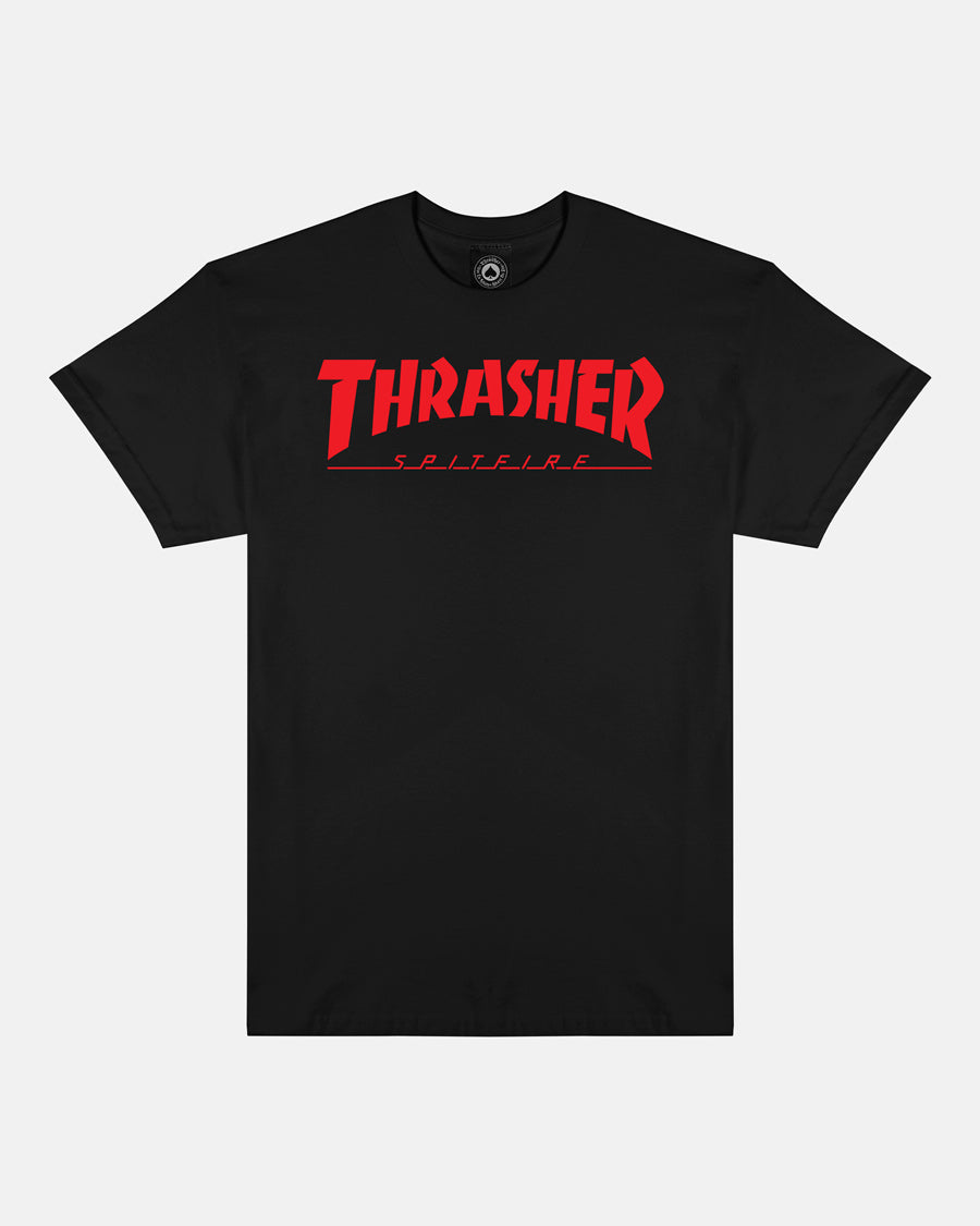 SPITFIRE WHEELS X THRASHER MAGAZINE - "BIGHEAD JAKE" T-SHIRT (BLACK)