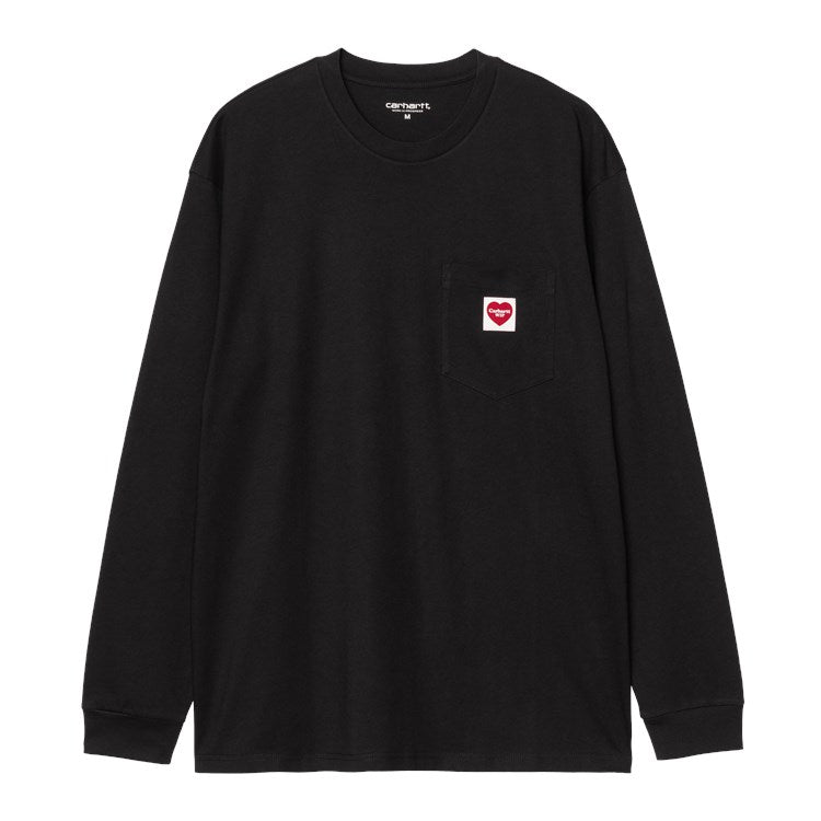 "HEART" LONGSLEEVE POCKET T-SHIRT (BLACK)