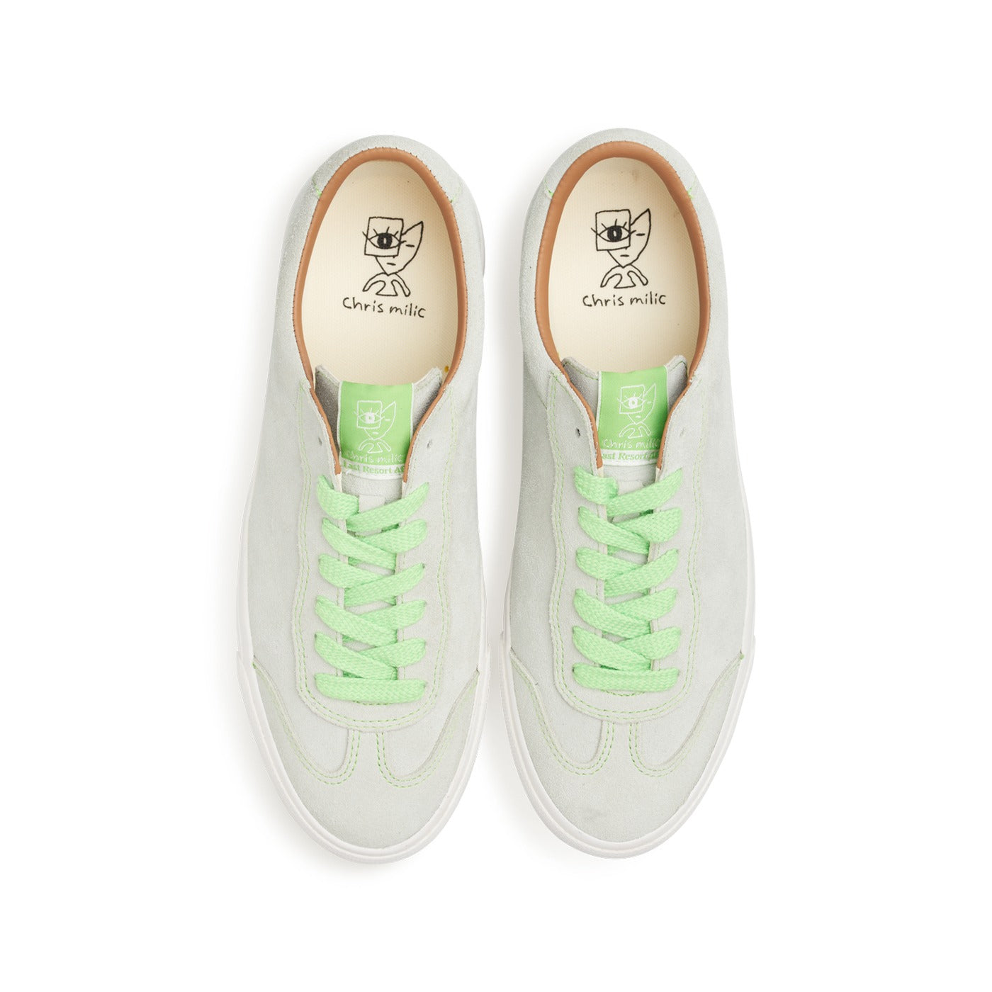 "VM004" CHRIS MILIC SUEDE PRO SHOES (GREEN TINT/WHITE)-4