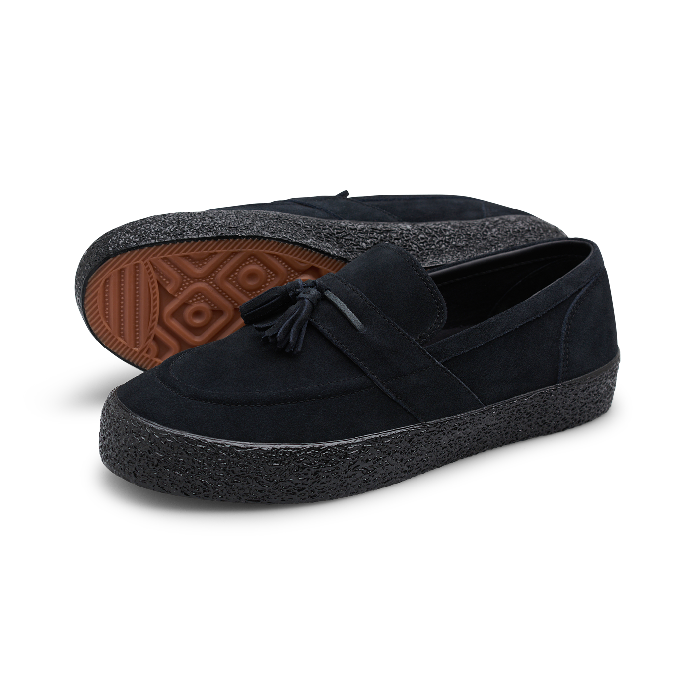 "VM005" SUEDE LOAFER SHOES (BLACK/BLACK - SIZE 38)