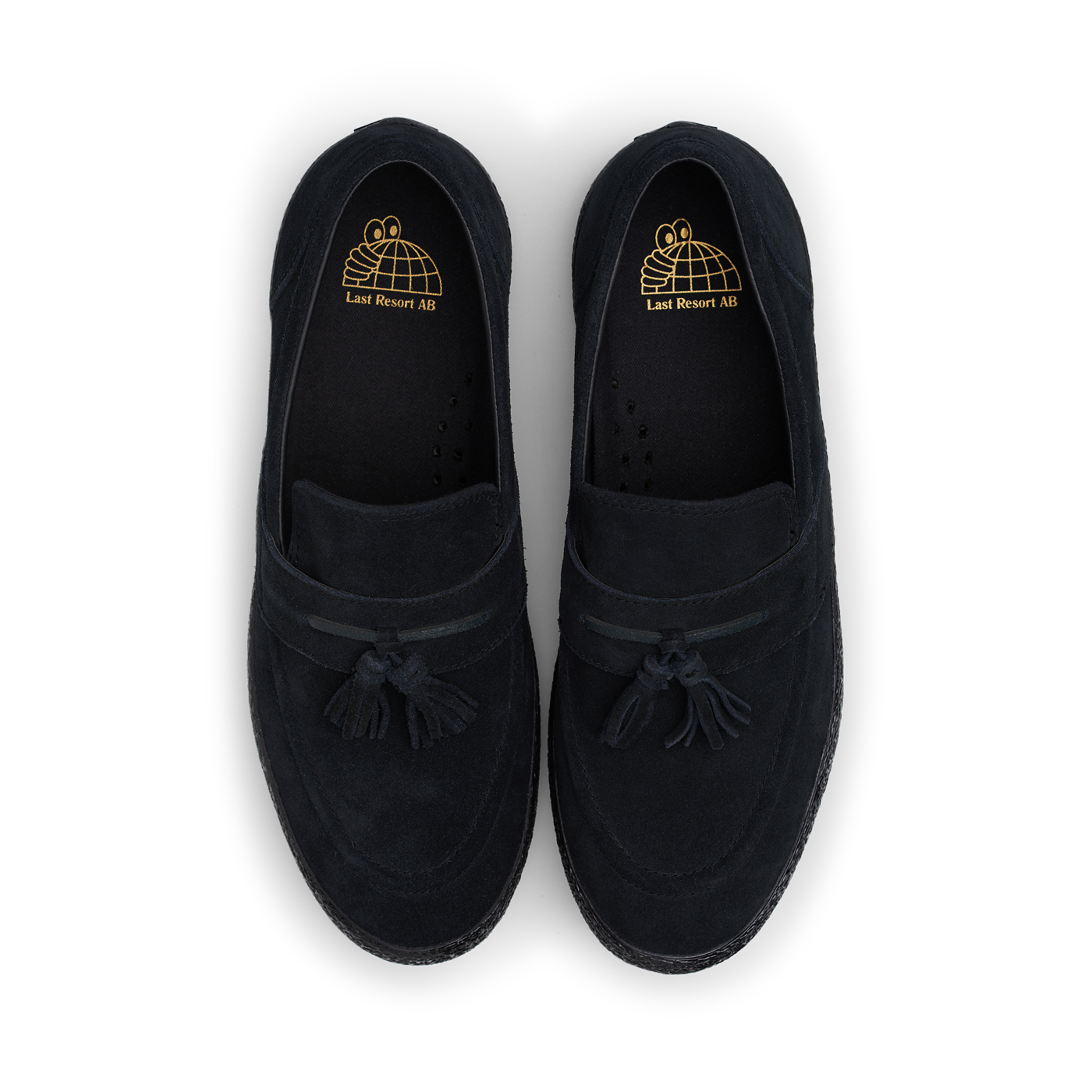"VM005" SUEDE LOAFER SHOES (BLACK/BLACK - SIZE 38)-3
