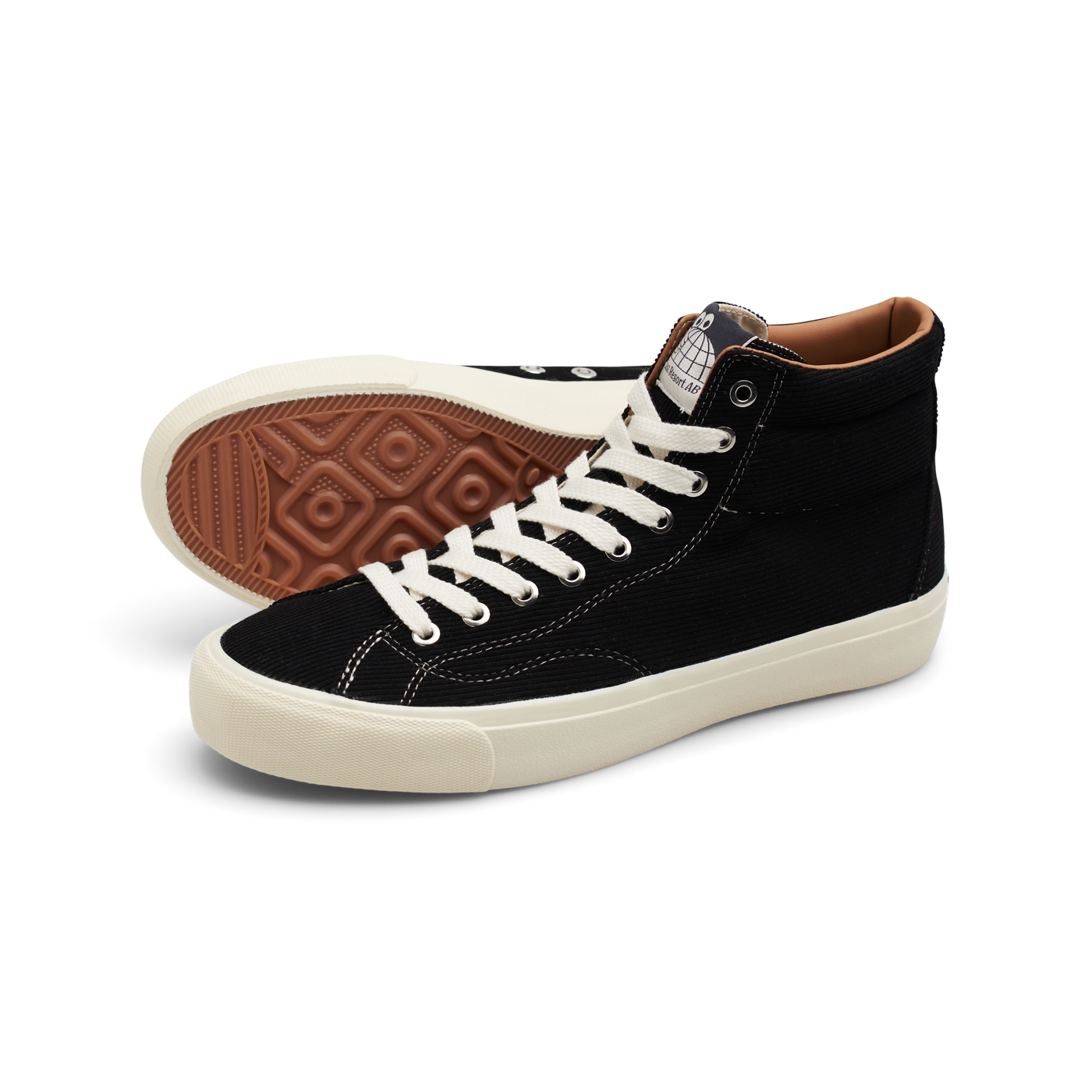 "VM003 HI" CORDUROY SHOES (BLACK/WHITE)