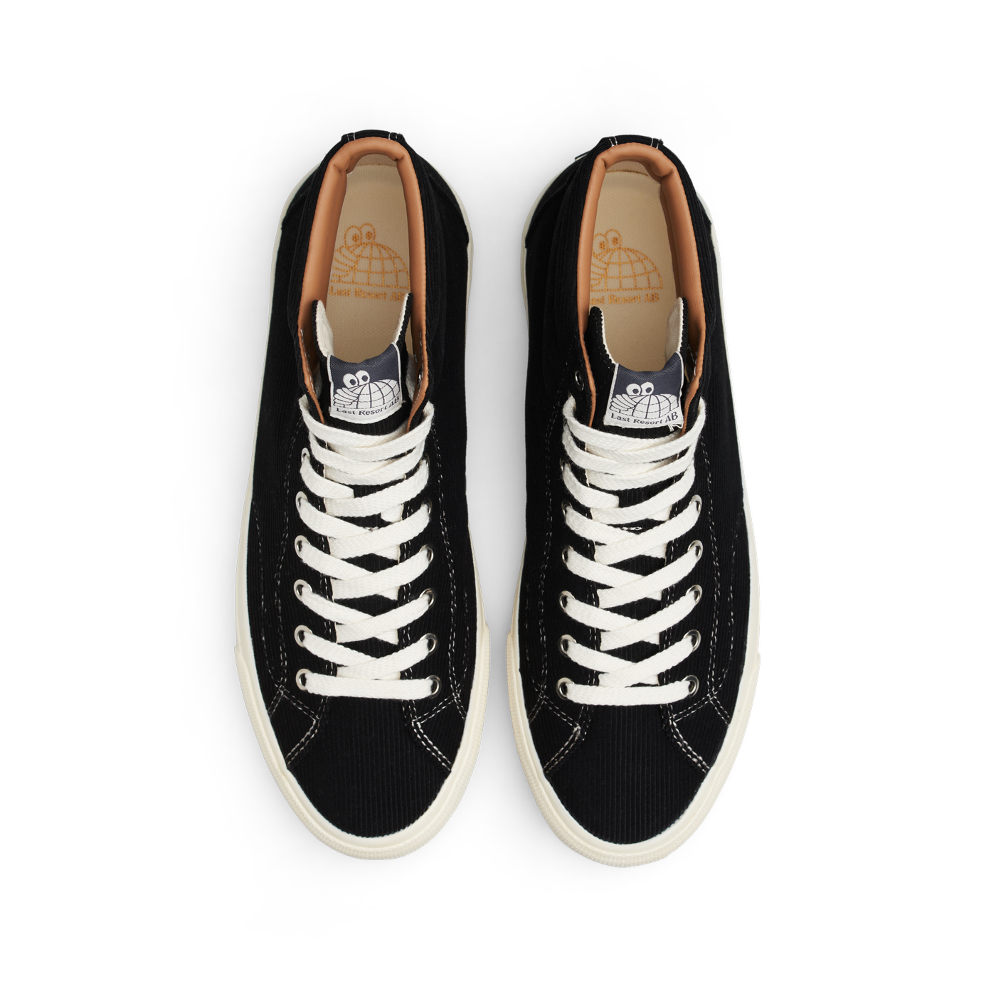 "VM003 HI" CORDUROY SHOES (BLACK/WHITE)-4