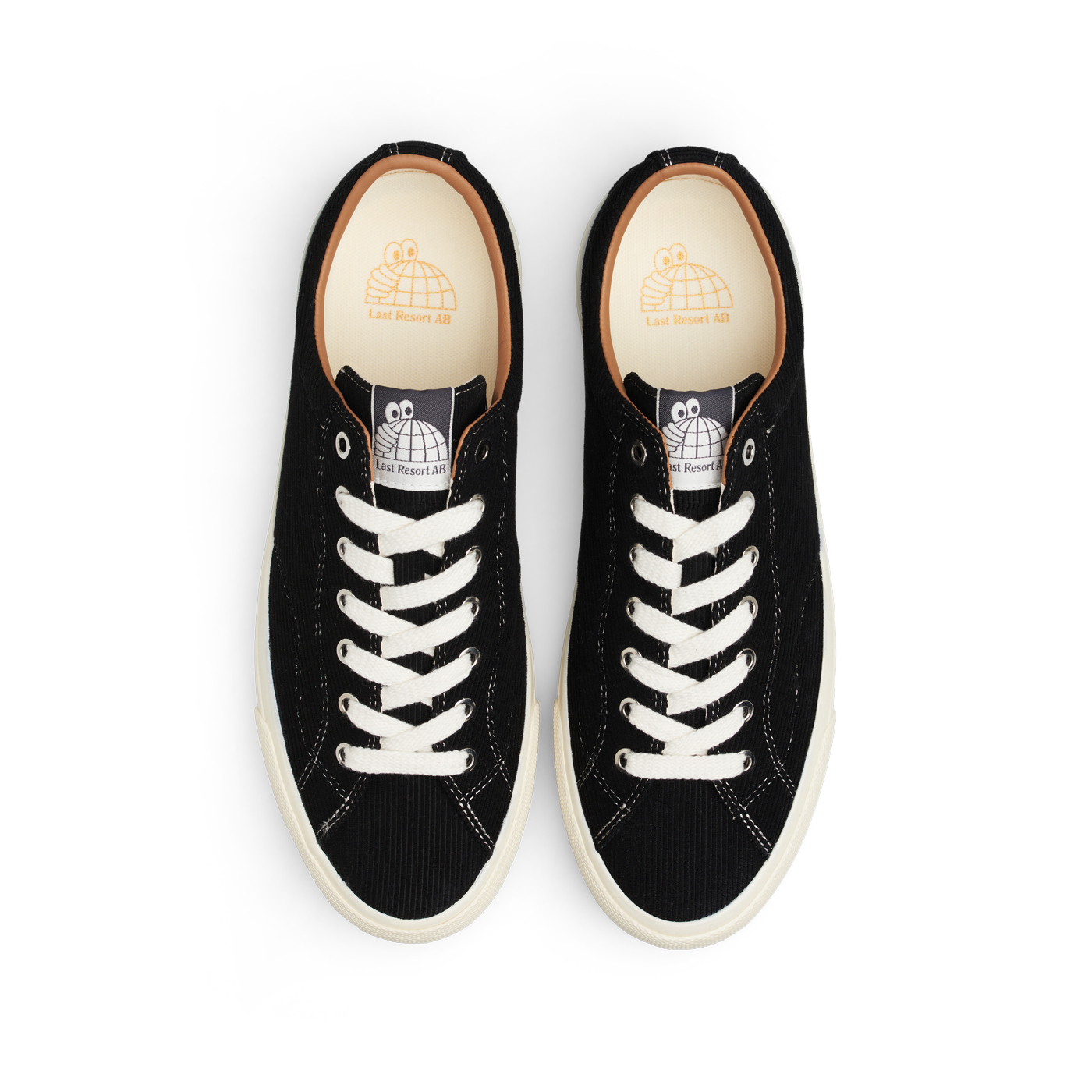 "VM003 LO" CORDUROY SHOES (BLACK/WHITE)-4