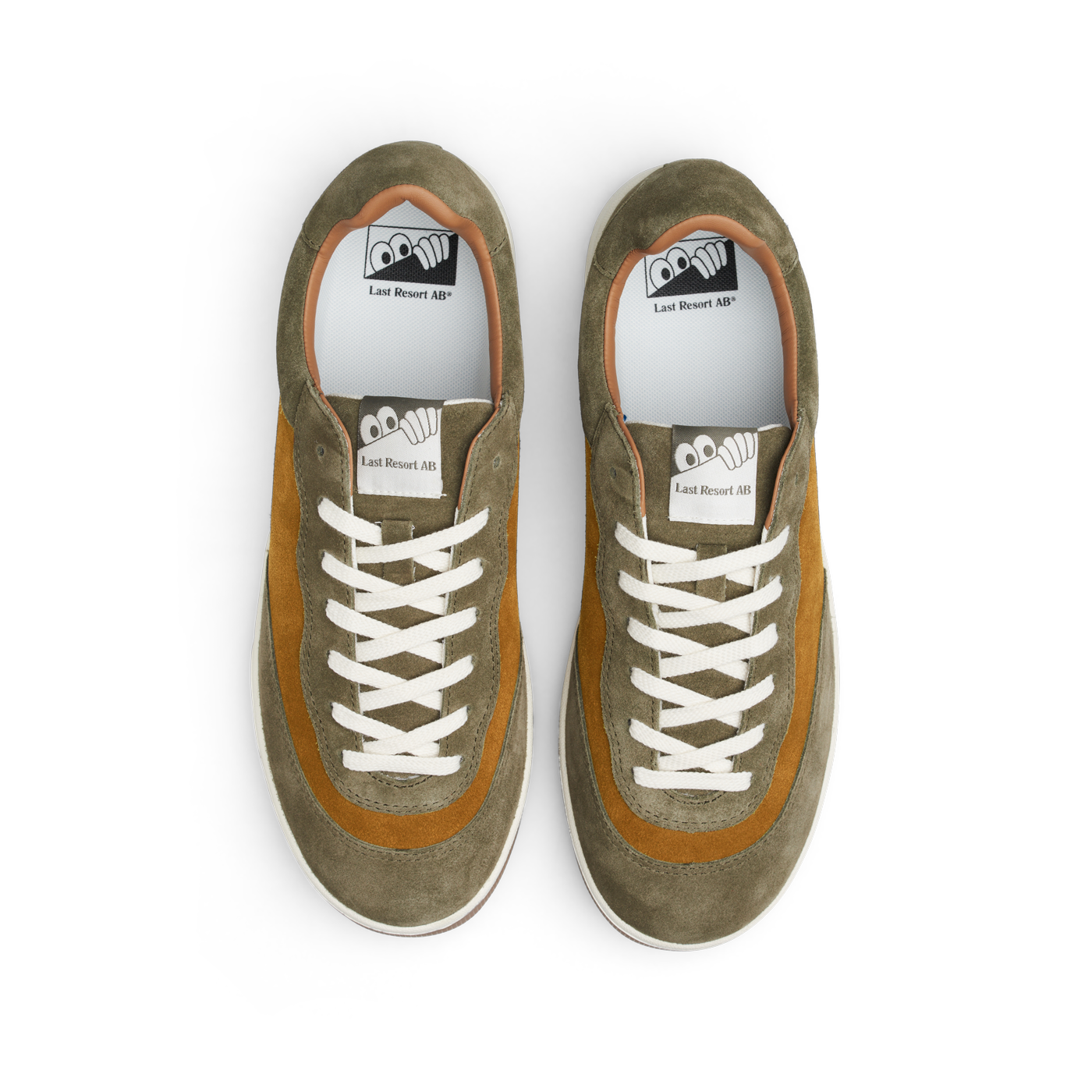 "CM001" SUEDE SHOES (NEW OLIVE/GOLDEN BROWN/WHITE/GUM)-4