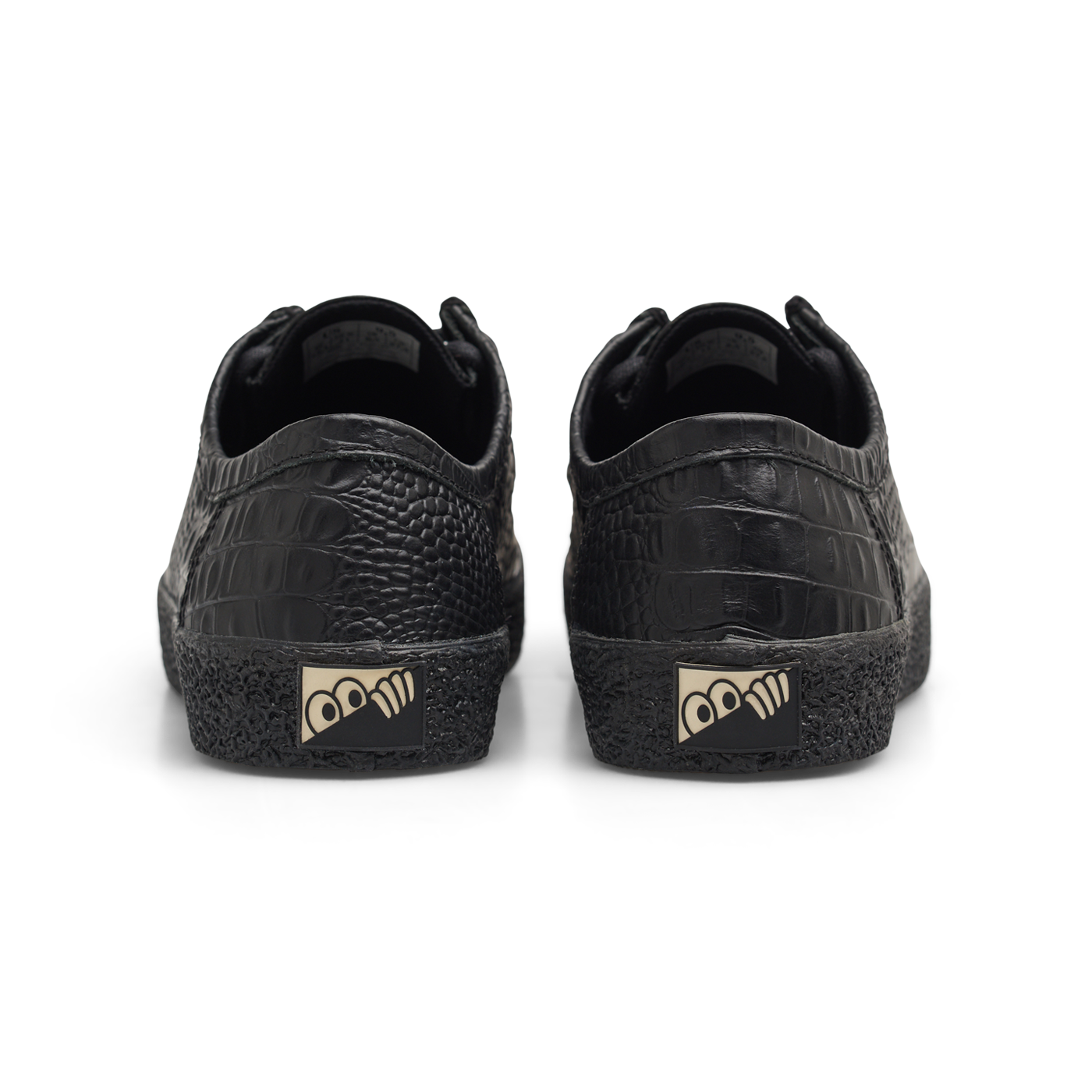 "VM006 LO" LEATHER MOCCASIN SHOES (CROC BLACK)-3